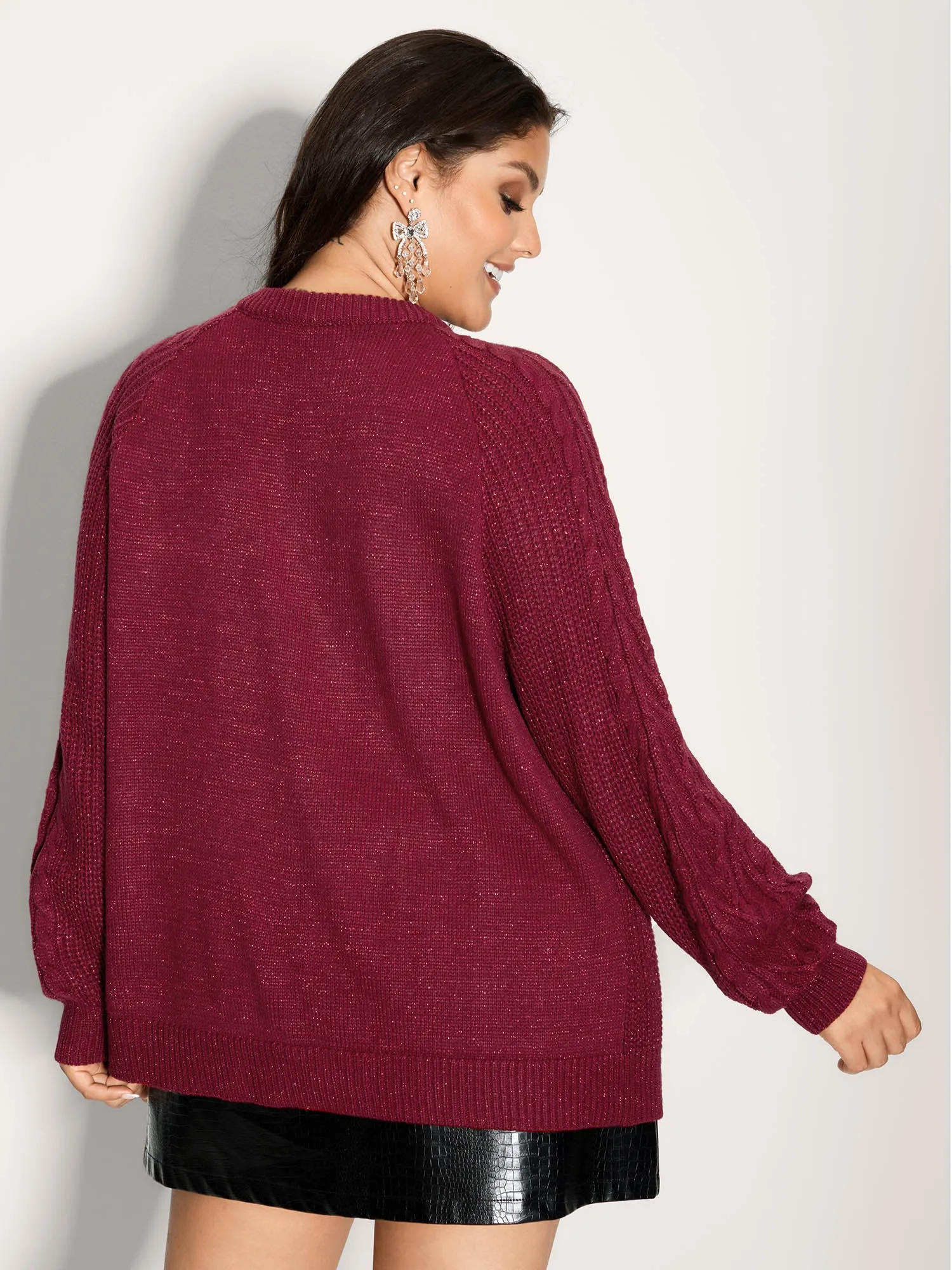 Lurex Twist Button Knit Cardigan sold by Bloomchic product image thumbnail 5