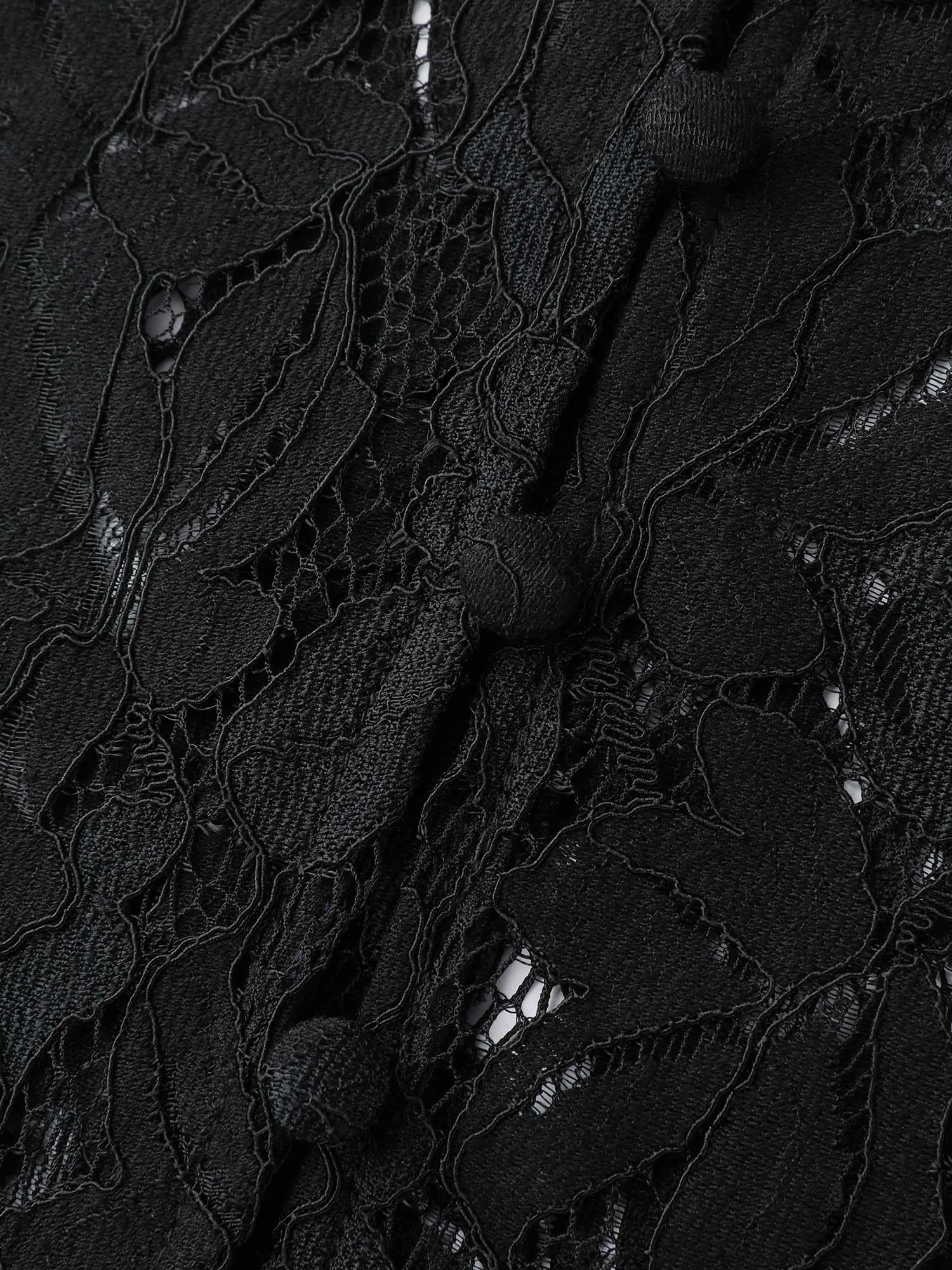 Lace Trim Sheer Ruffled Collar Button Shirt sold by Bloomchic product image thumbnail 5