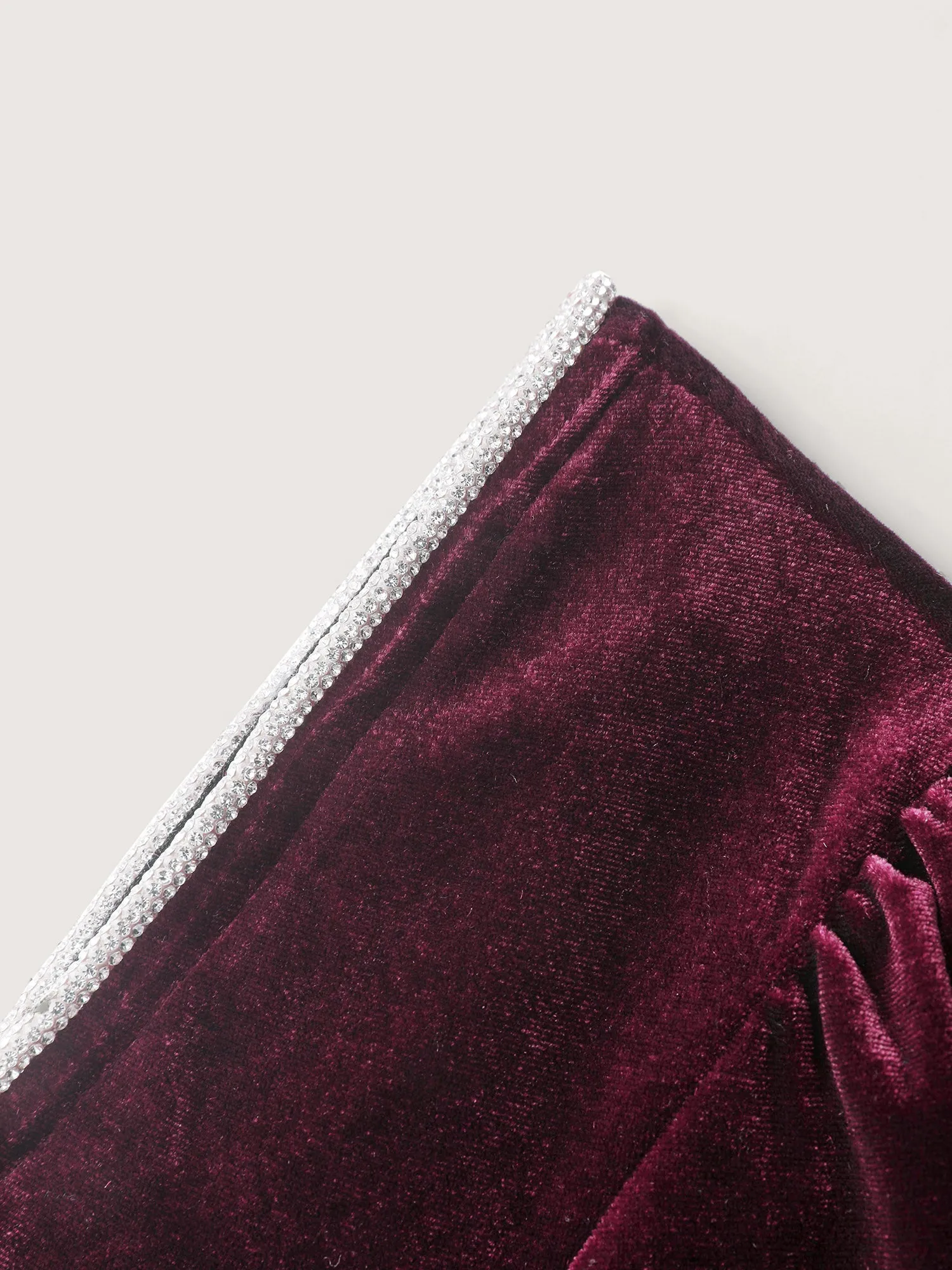 Velvet Structured Pleated Bodice Midi Dress sold by Bloomchic product image thumbnail 5