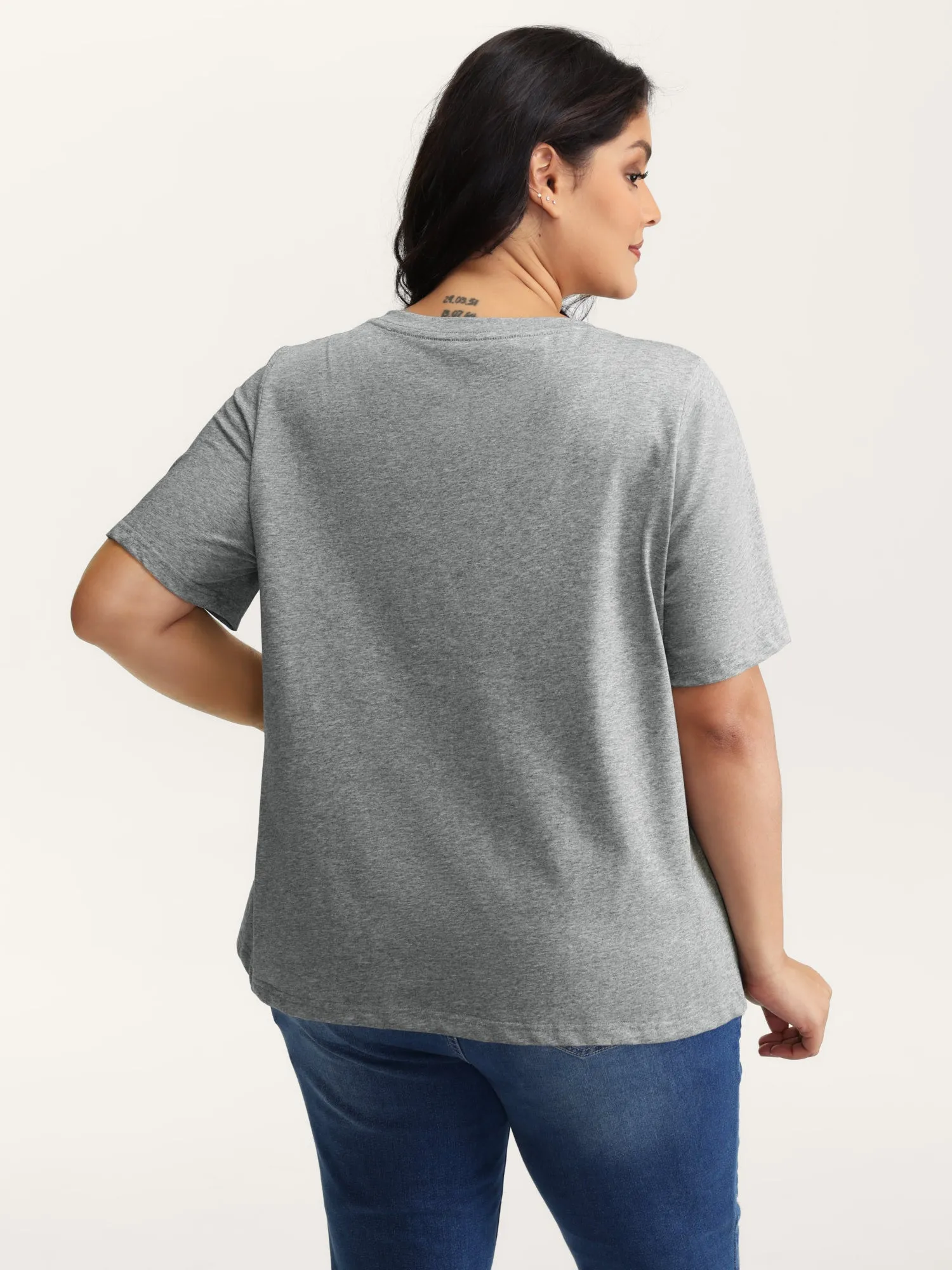 Stretchy V-Neck Solid T-Shirt sold by Bloomchic product image thumbnail 4