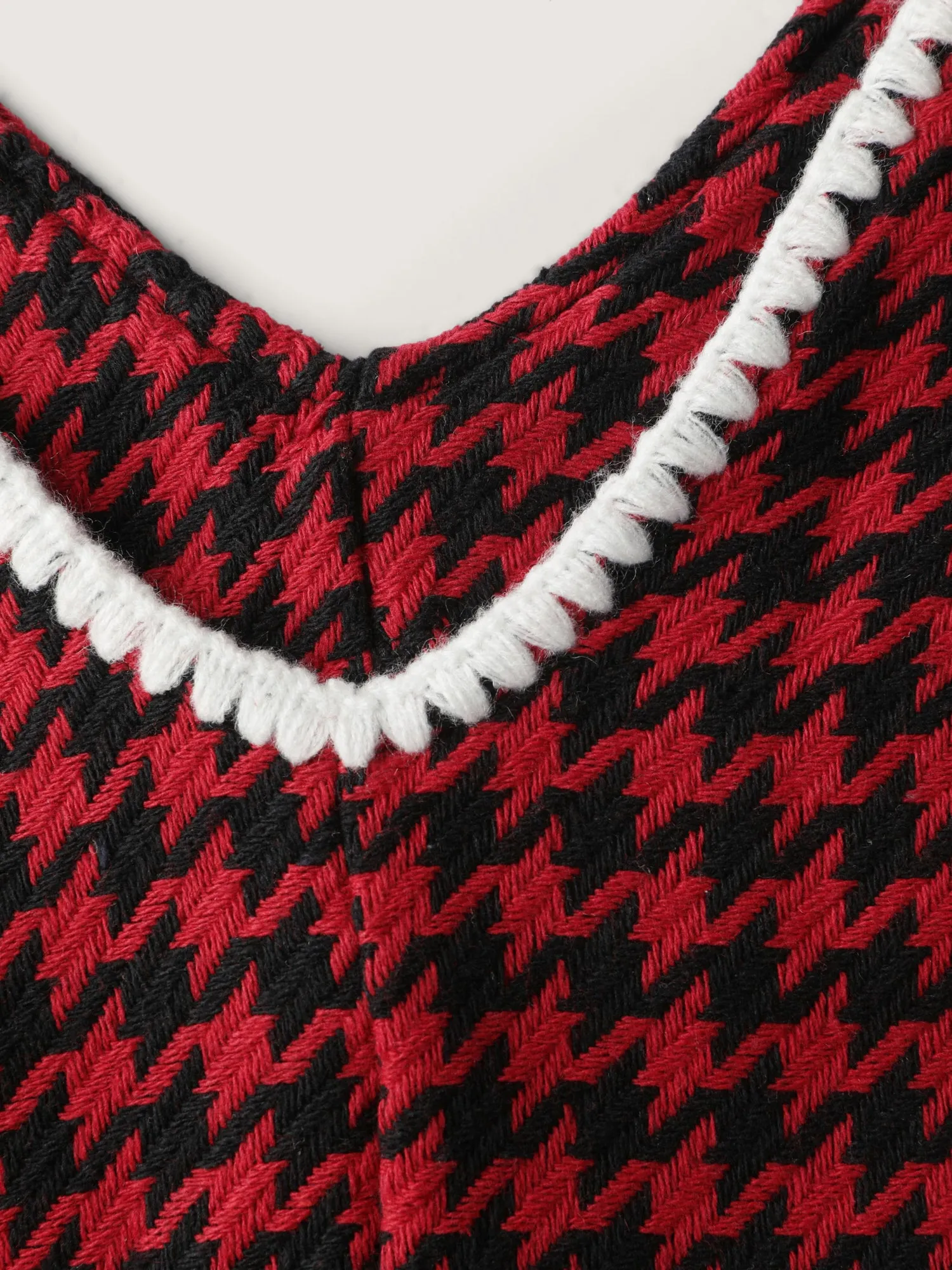 Houndstooth Embroidery Patch Pockets Dress sold by Bloomchic product image thumbnail 5