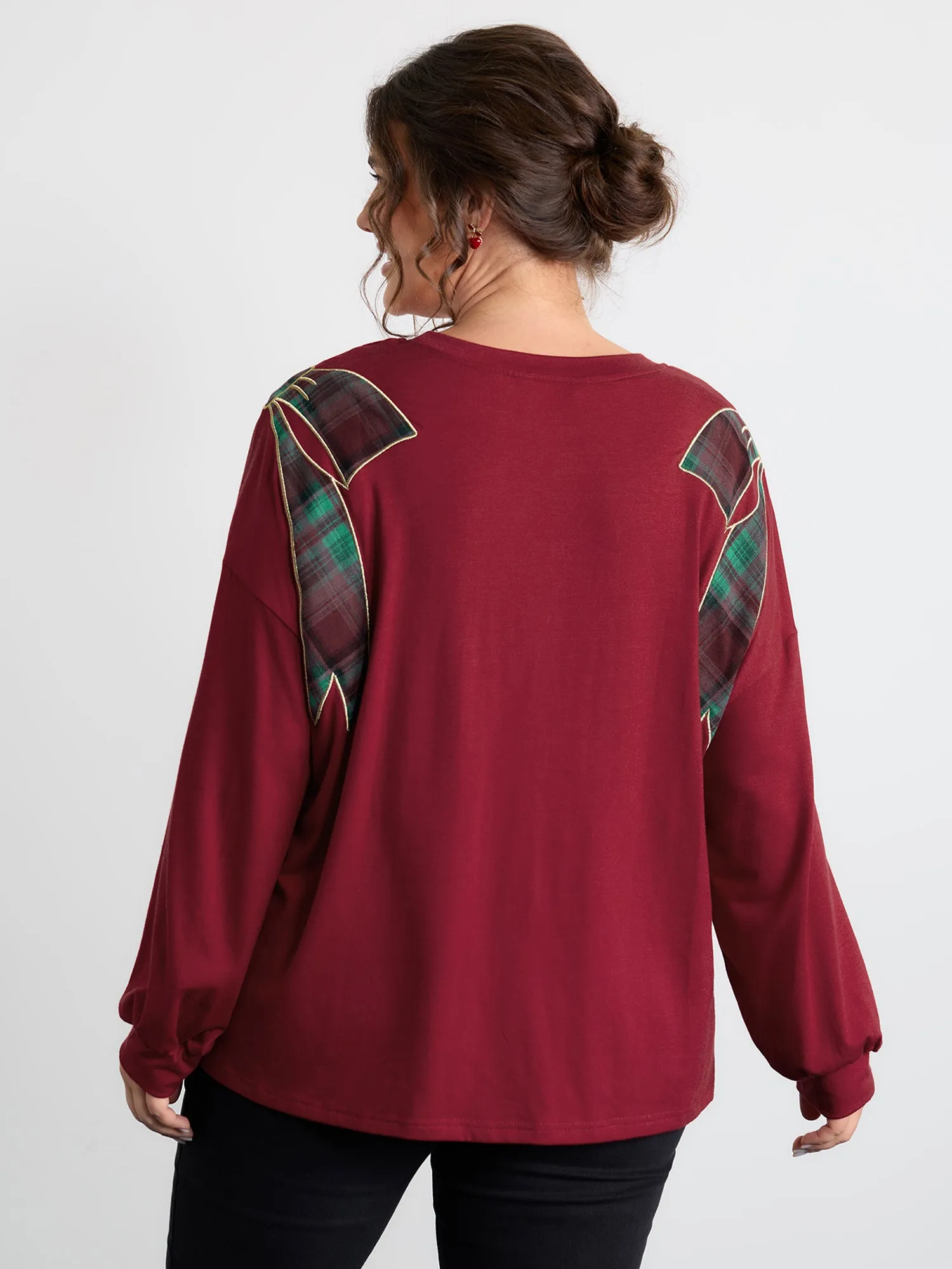 Supersoft Embroidered Gingham Contrast T-Shirt sold by Bloomchic product image thumbnail 5