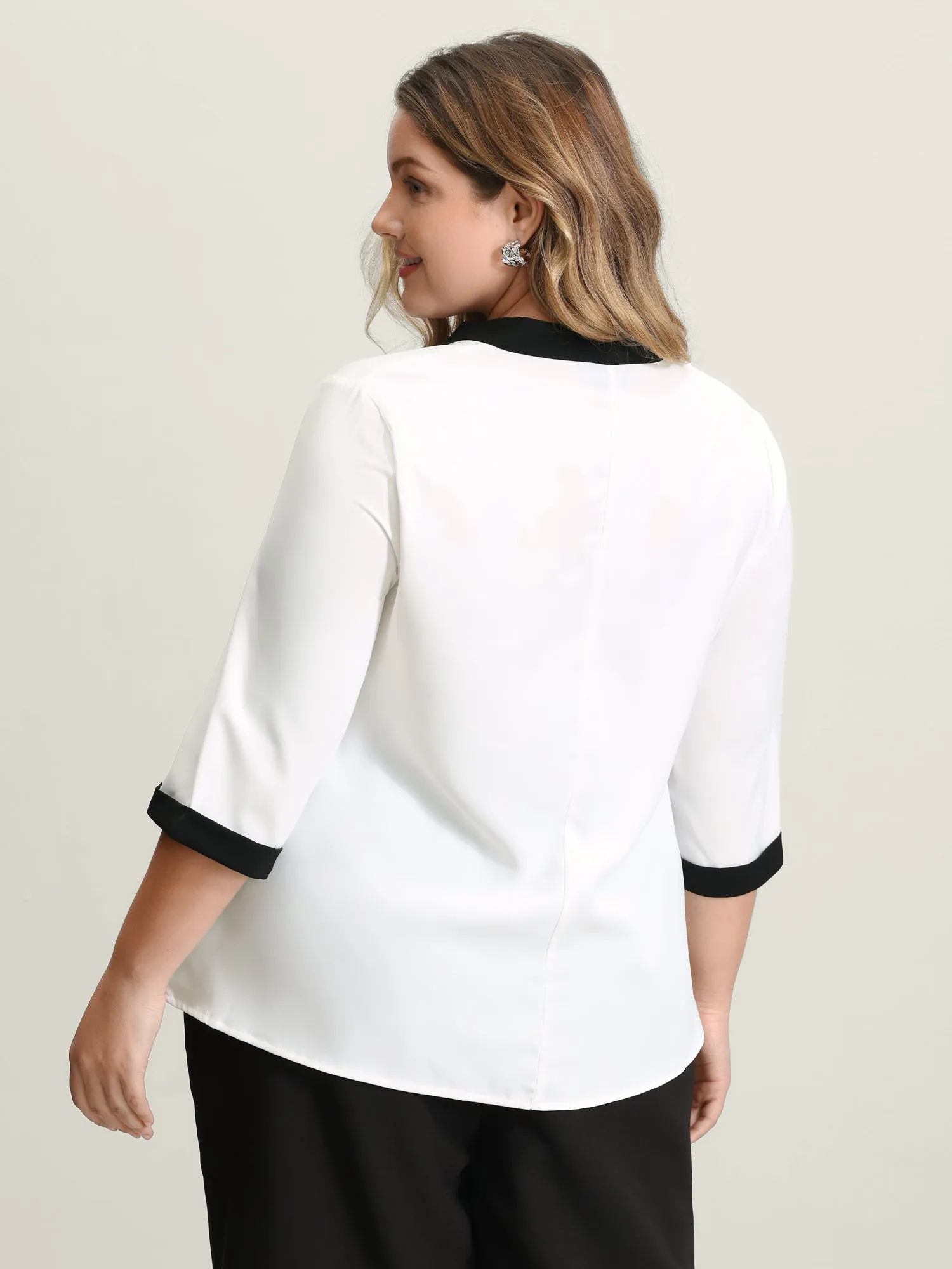 Color Contrast Sailor Neck-Tie Blouse sold by Bloomchic product image thumbnail 4