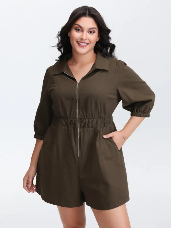 Pure Cotton Bust-Ease Zipper Romper sold by Bloomchic