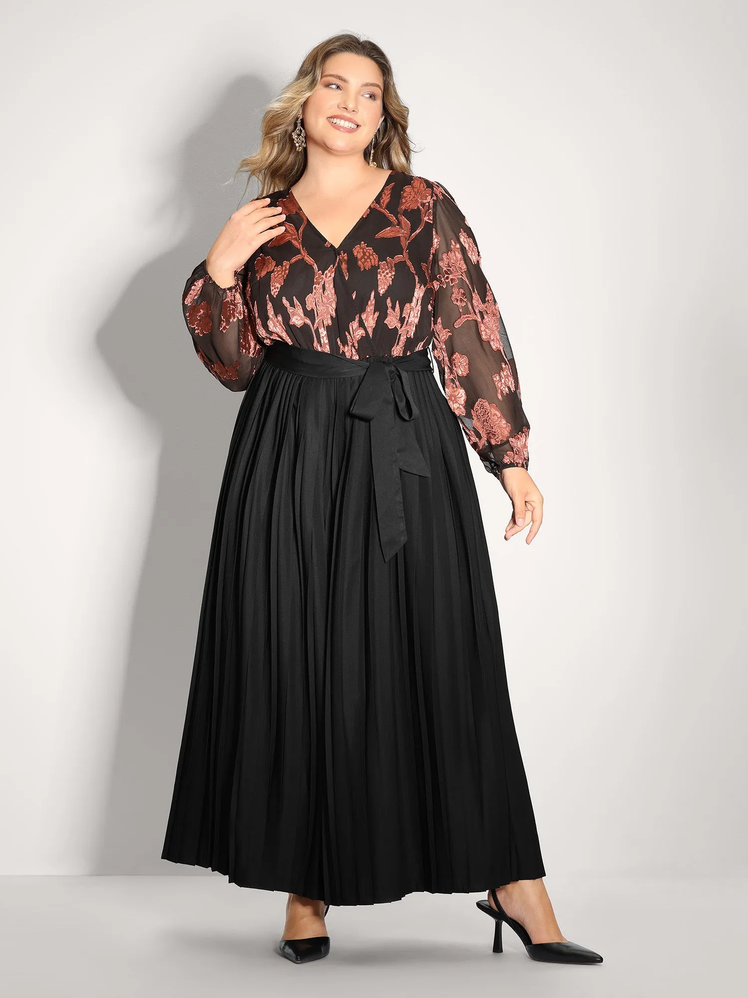 Floral Cut-Out Pleated Belted Jumpsuit sold by Bloomchic product image thumbnail 3
