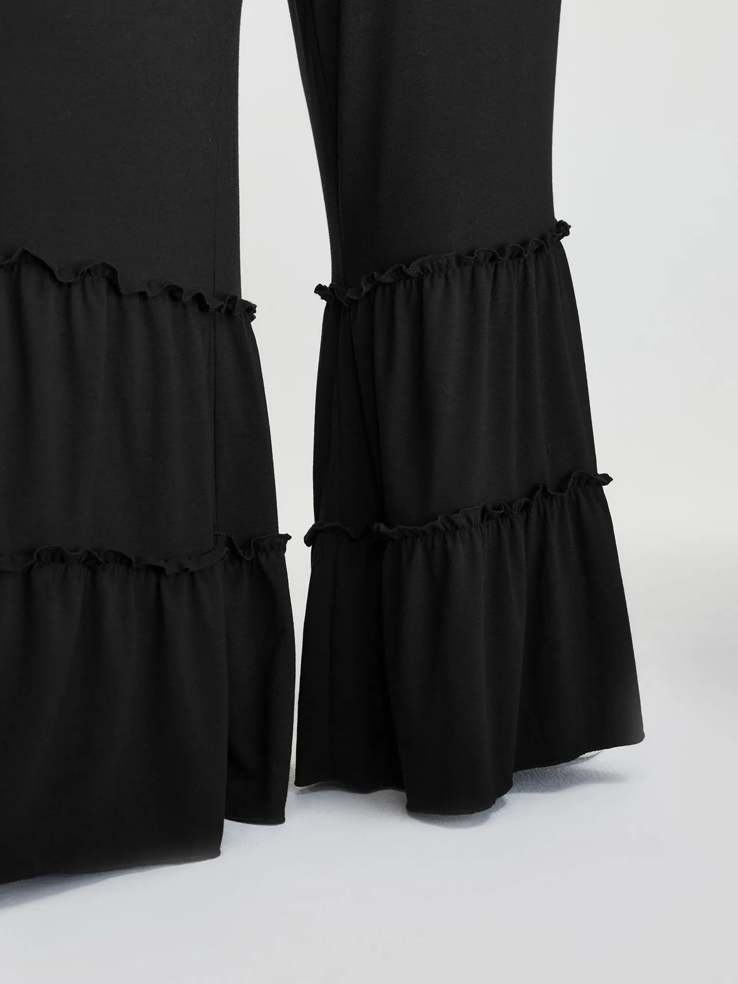 Stretchy Ruffled Hem Tiered Pants sold by Bloomchic product image thumbnail 5