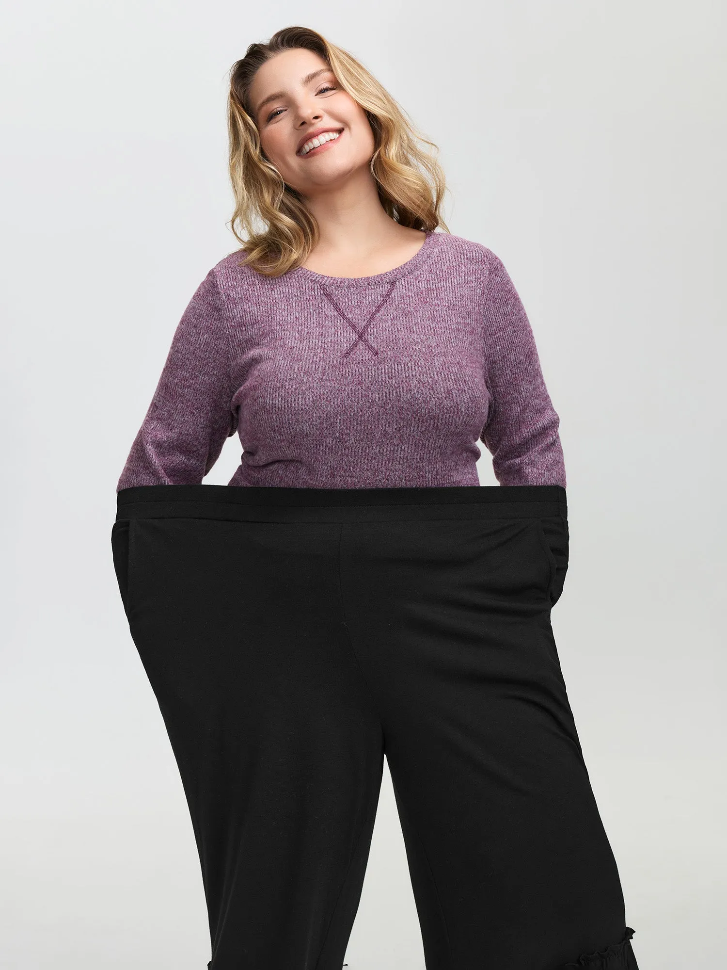 Stretchy Ruffled Hem Tiered Pants sold by Bloomchic product image thumbnail 2