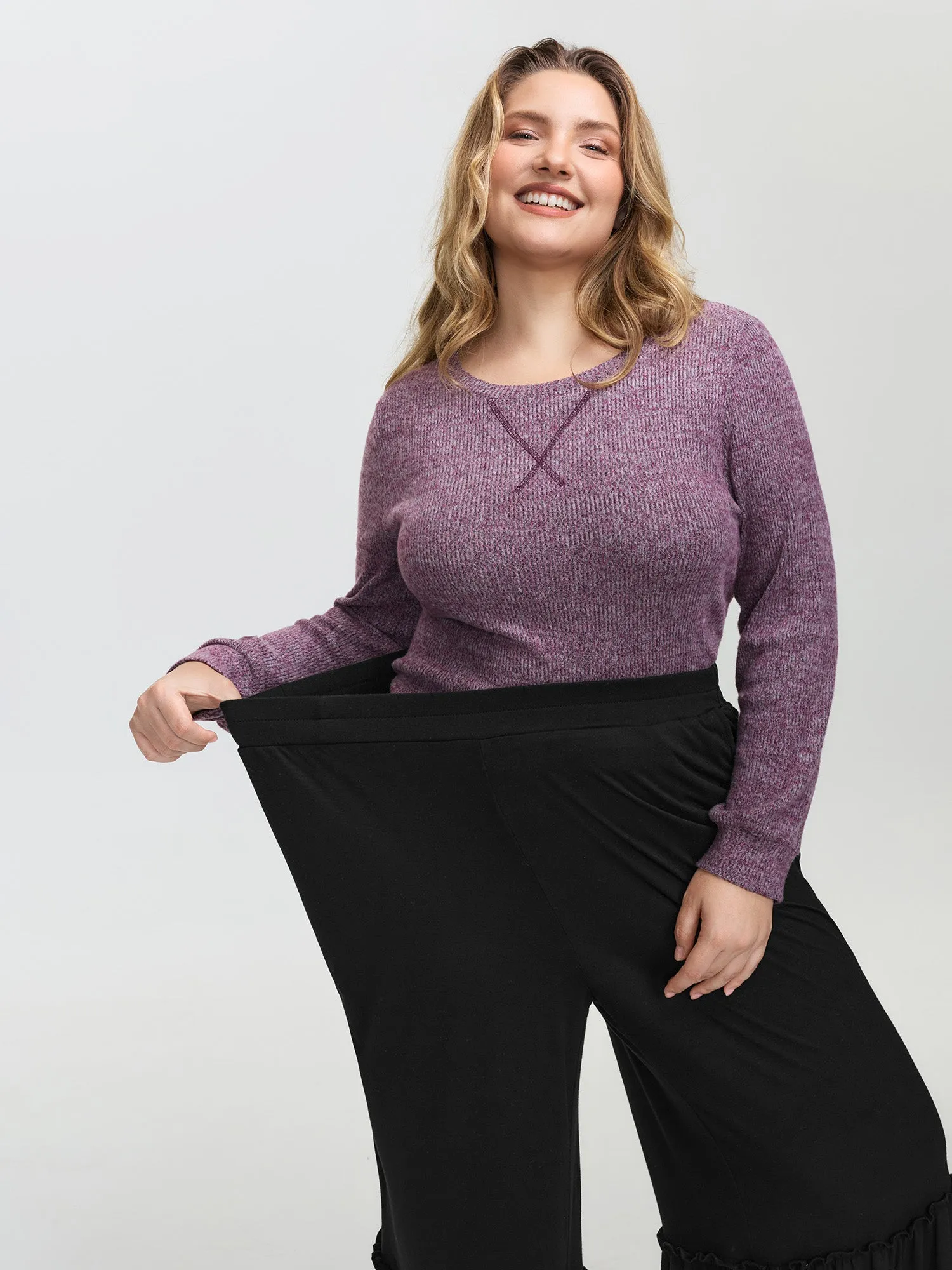 Stretchy Ruffled Hem Tiered Pants sold by Bloomchic product image thumbnail 4