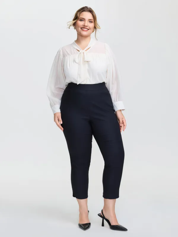 Stretchy Split Hem Cropped Pants sold by Bloomchic