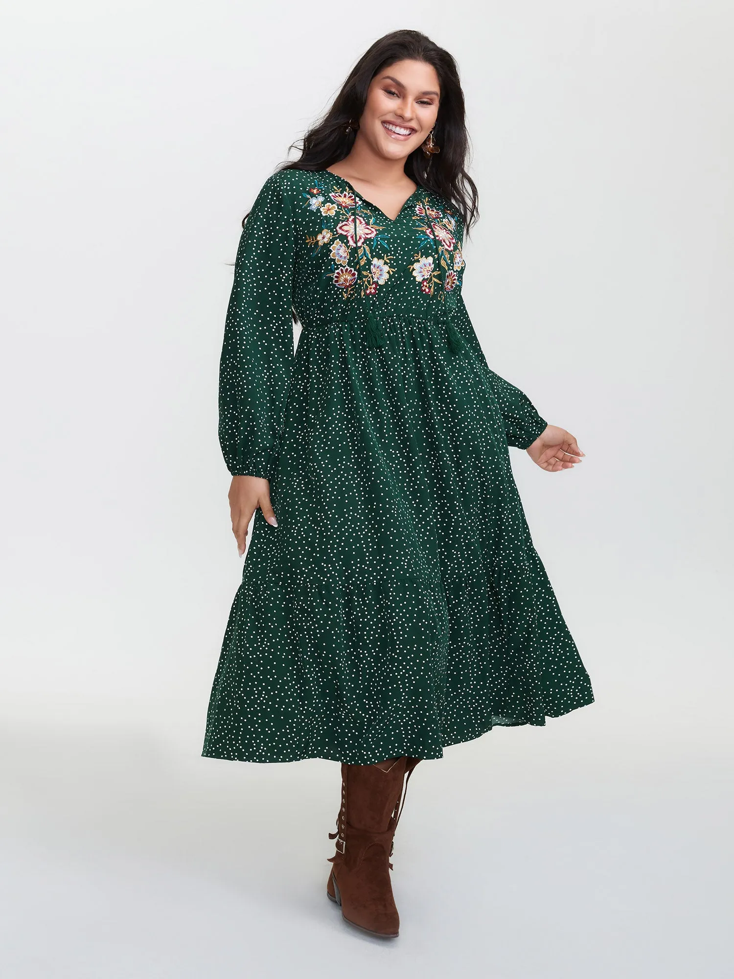 Floral Embroidery Tassels Maxi Dress sold by Bloomchic product image thumbnail 3