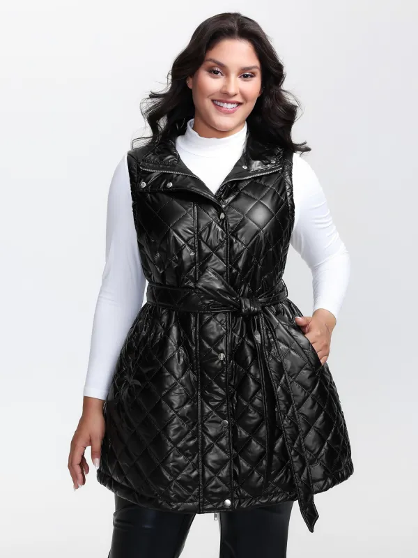 Quilted Cotton Waist-Tie Vest sold by Bloomchic