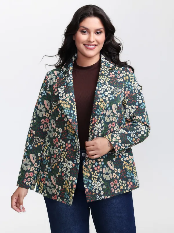 Yarn Dyed Jacquard Colorful Blazer sold by Bloomchic
