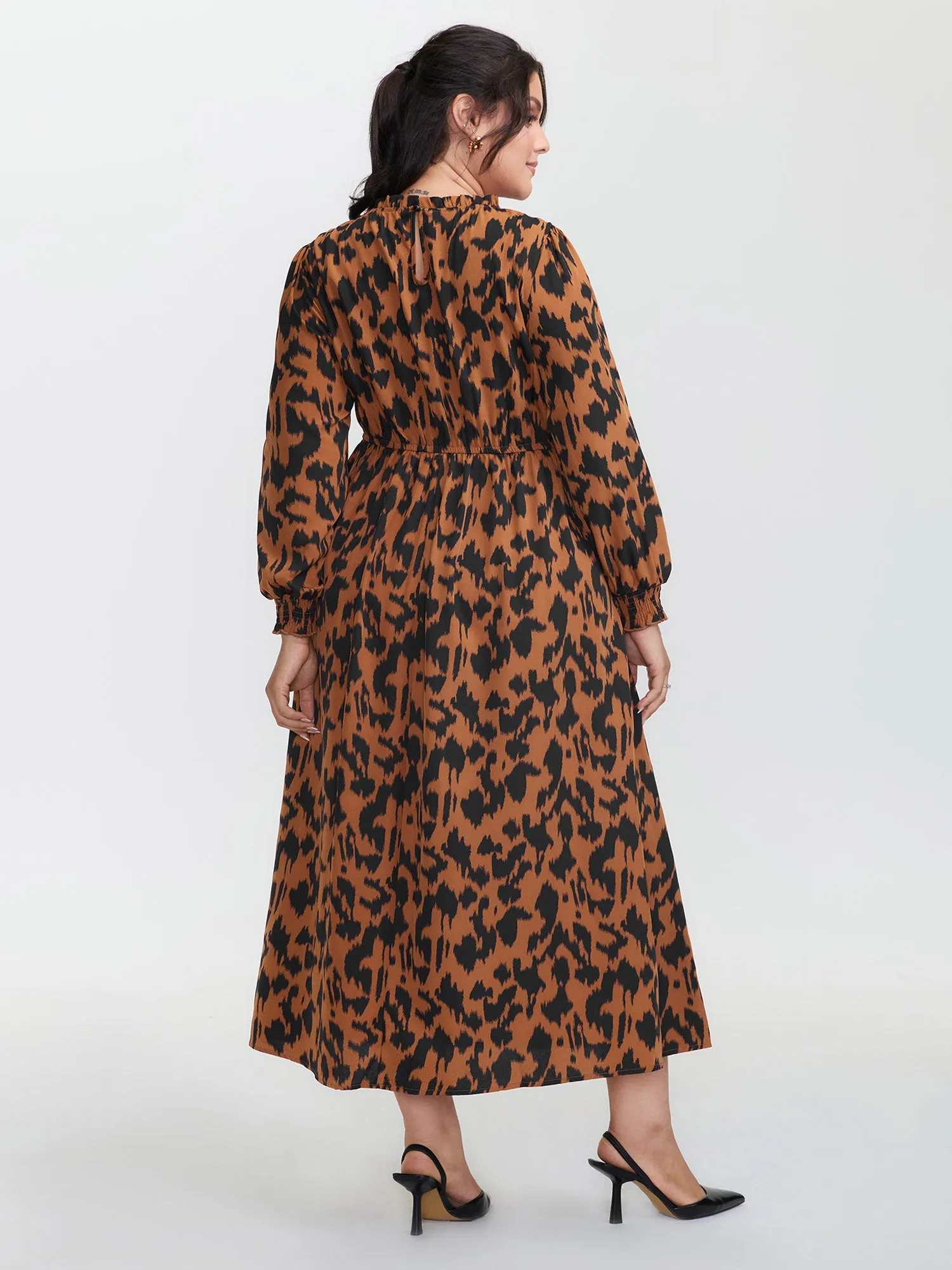 Leopard Print Pockets Lace Maxi Dress sold by Bloomchic product image thumbnail 4