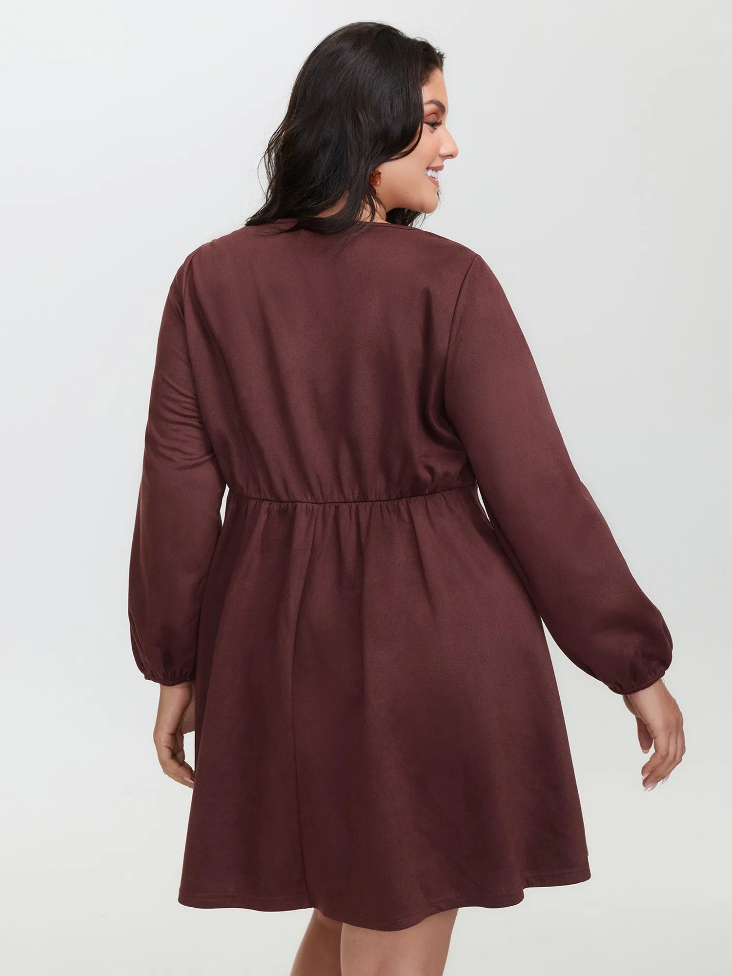 Boho Embroidery Notched Neckline Mini Dress sold by Bloomchic product image thumbnail 4