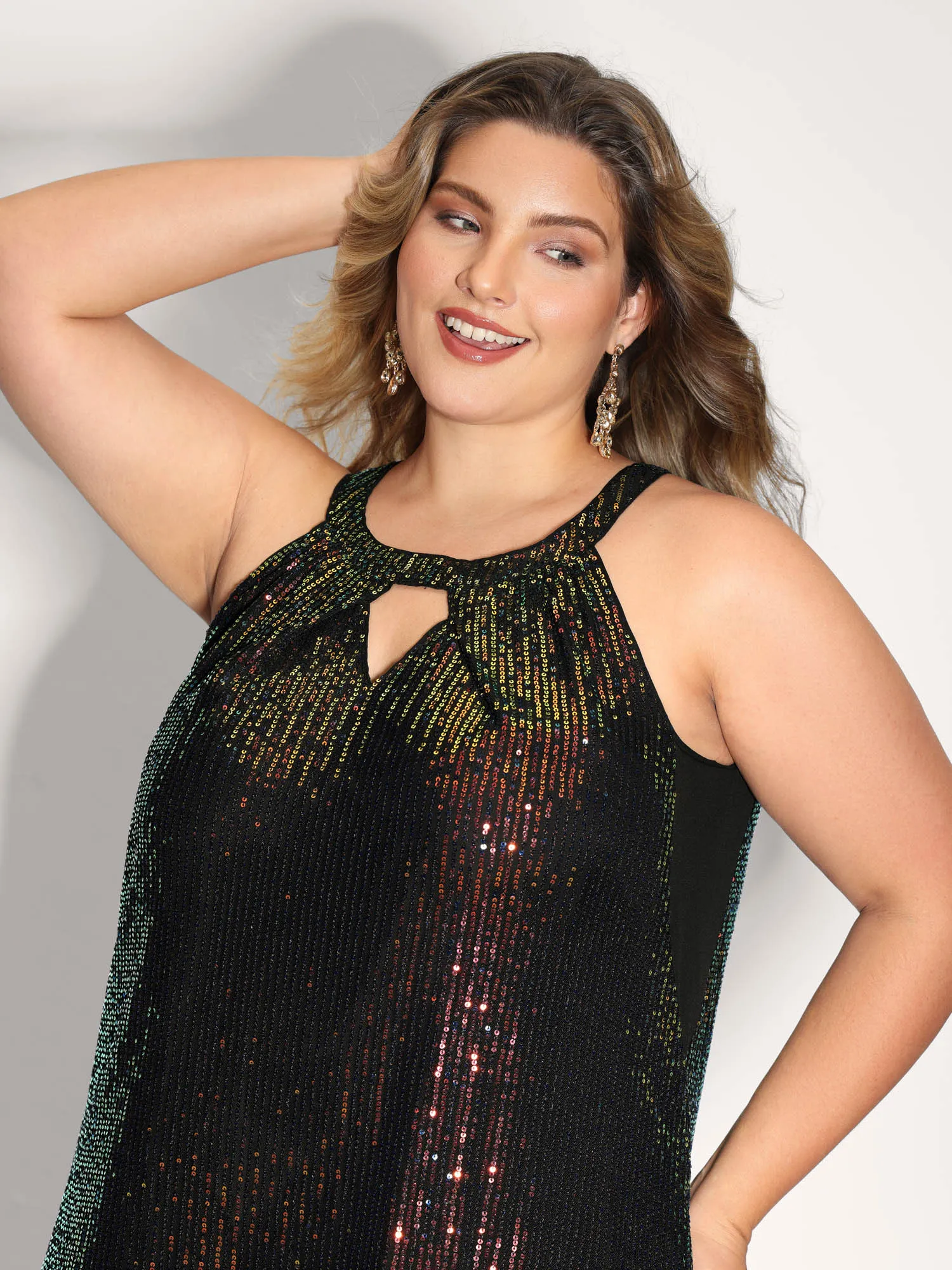 Shimmery Sequin Halter Tank Top sold by Bloomchic product image thumbnail 2