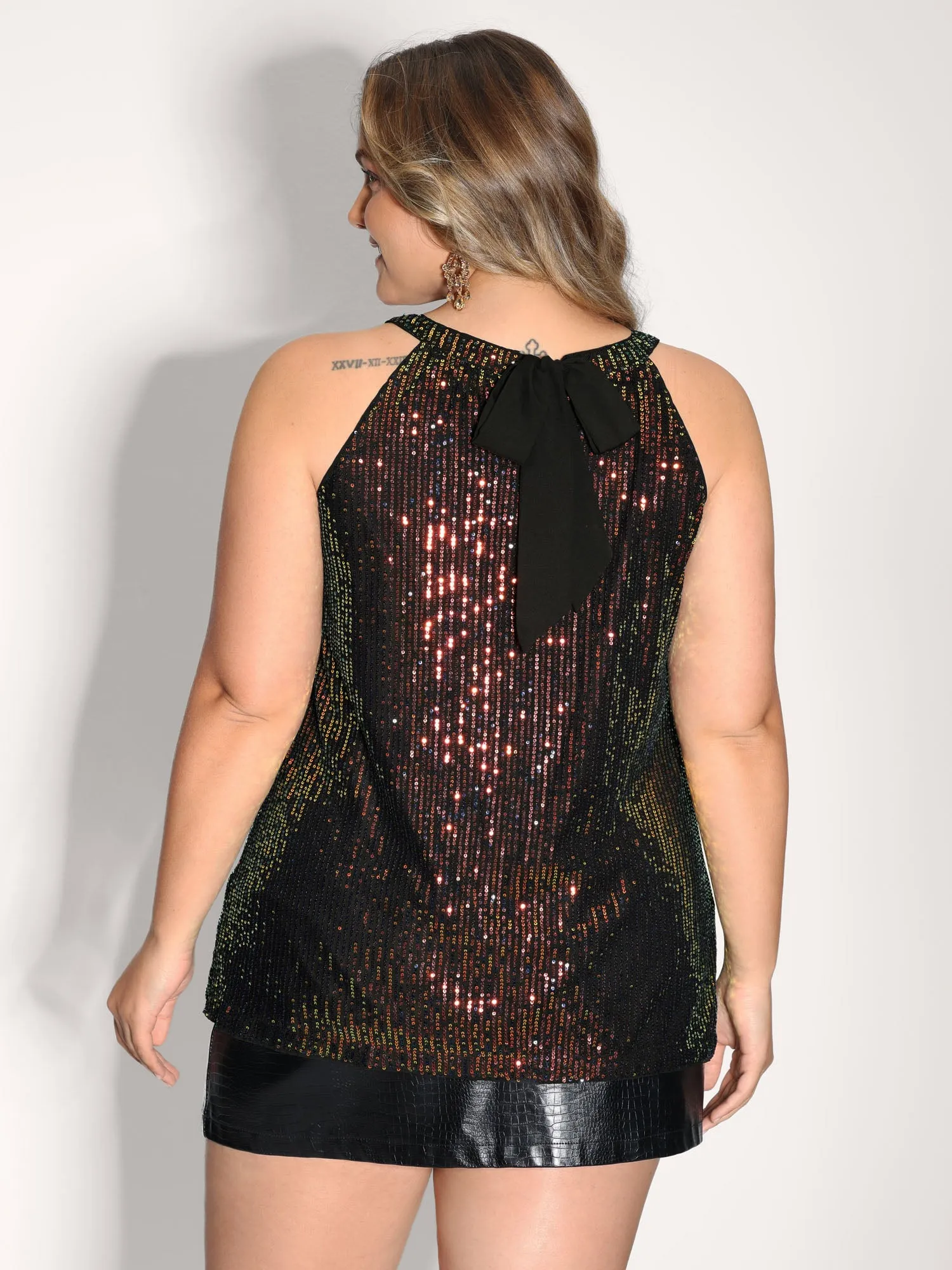 Shimmery Sequin Halter Tank Top sold by Bloomchic product image thumbnail 4