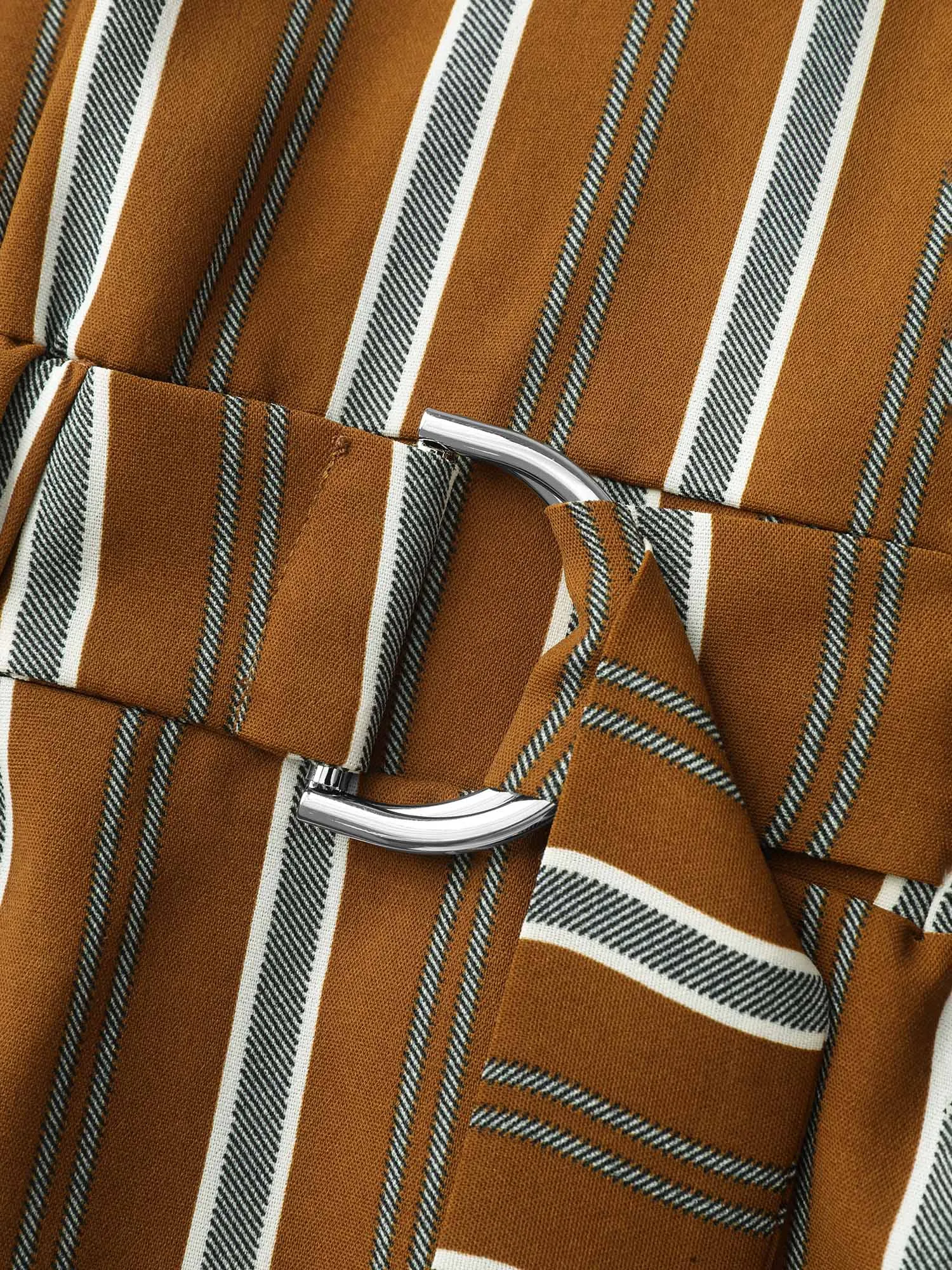 Striped V-Neck Belted Midi Dress sold by Bloomchic product image thumbnail 5