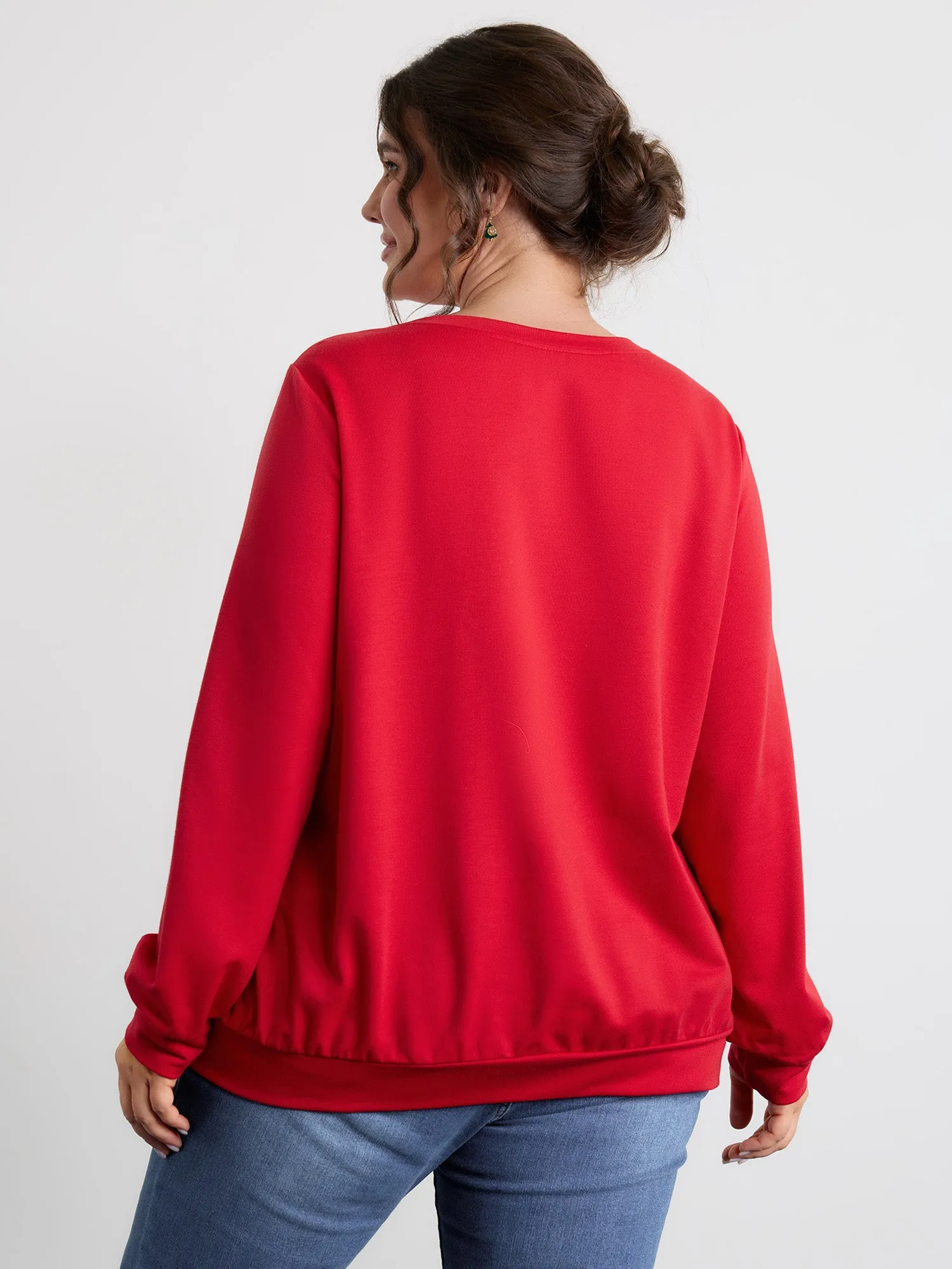 Supersoft Christmas Tree Applique Embroidery Sweatshirt sold by Bloomchic product image thumbnail 4