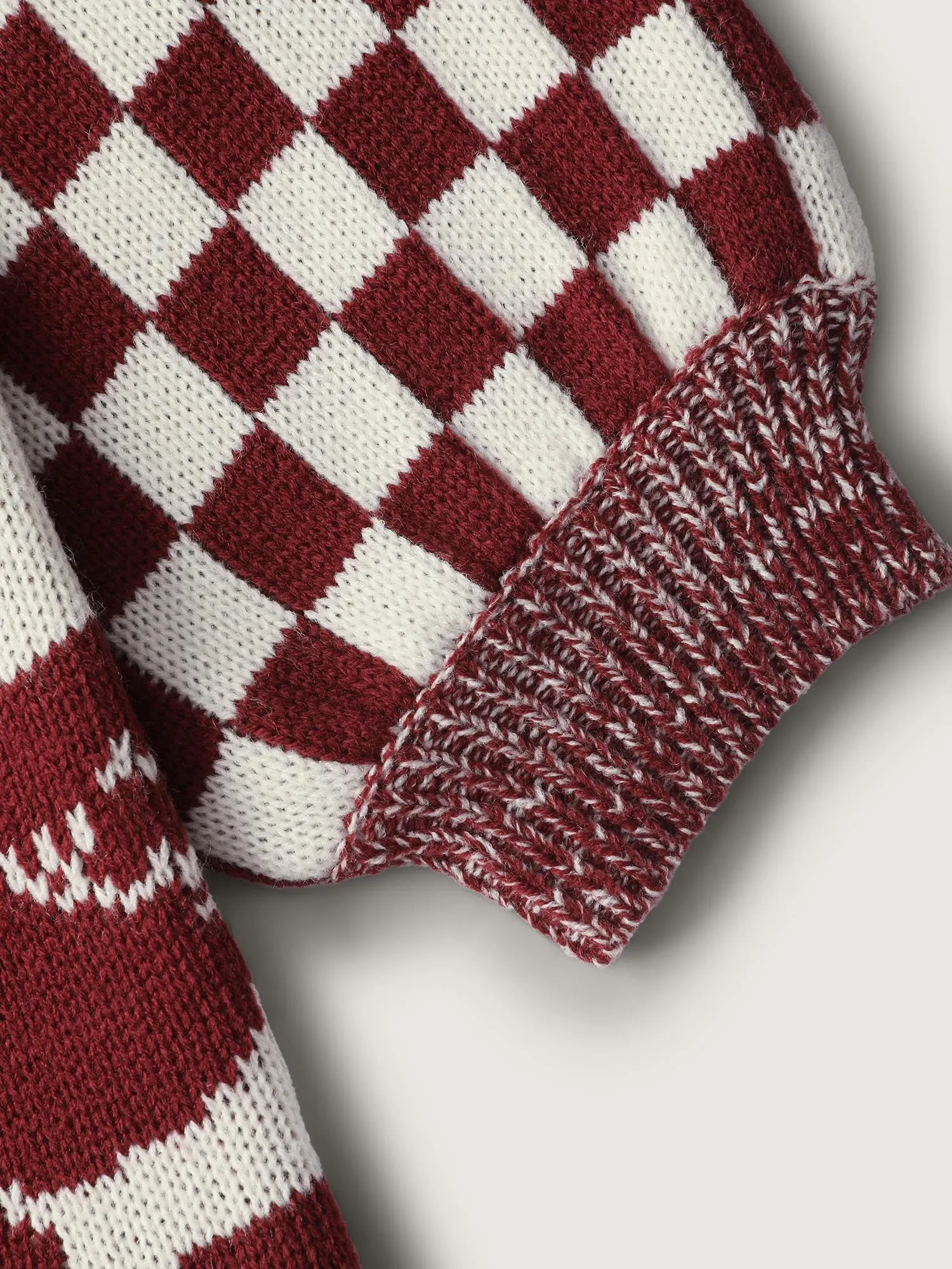 Checkered Colorblock Jacquard Reindeer Pullover sold by Bloomchic product image thumbnail 5