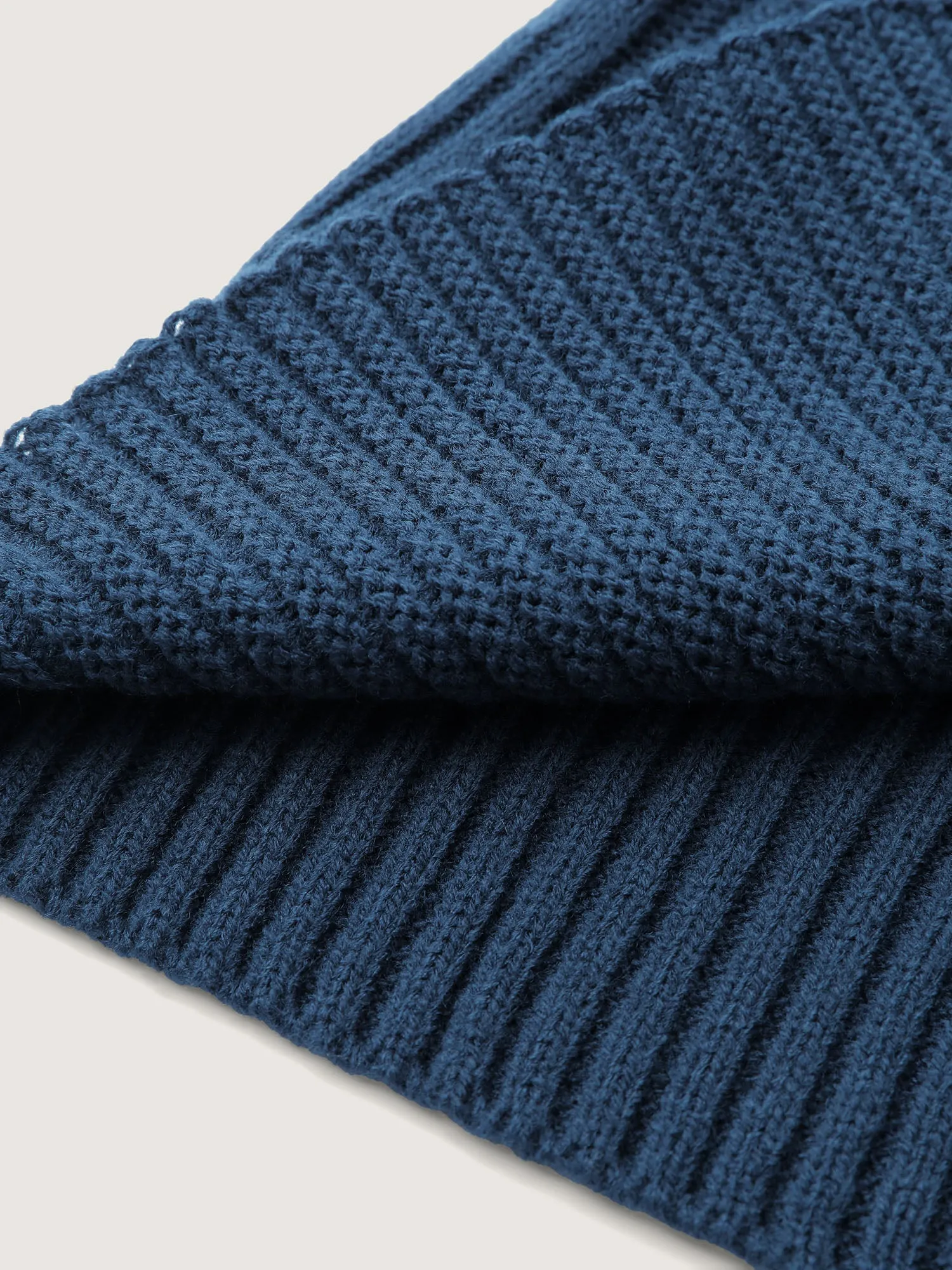 Folded Collar Ribbed Curvy Knit Cardigan sold by Bloomchic product image thumbnail 5