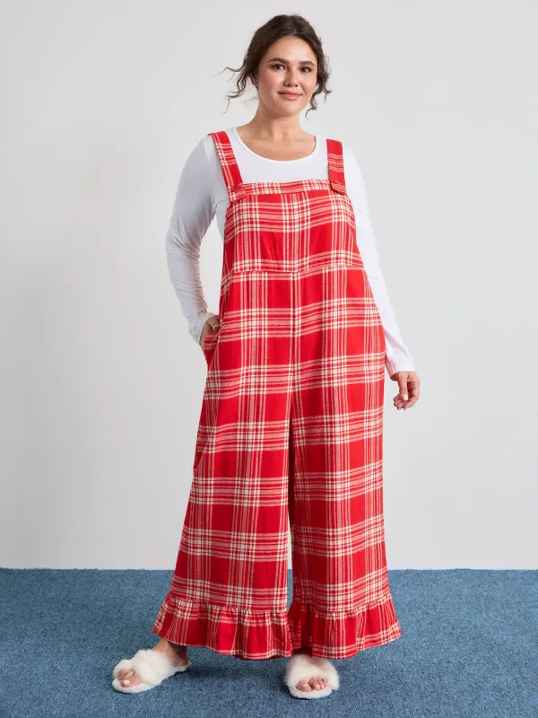 Pure Cotton Adjustable Overall Strap Sleep Jumpsuit sold by Bloomchic