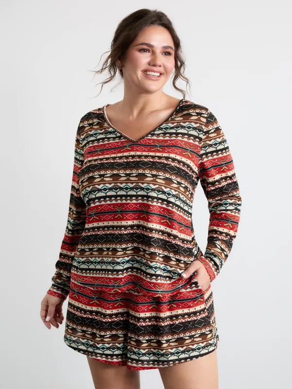 Boho Stripes V-Neck Co-Ord Lounge Set sold by Bloomchic