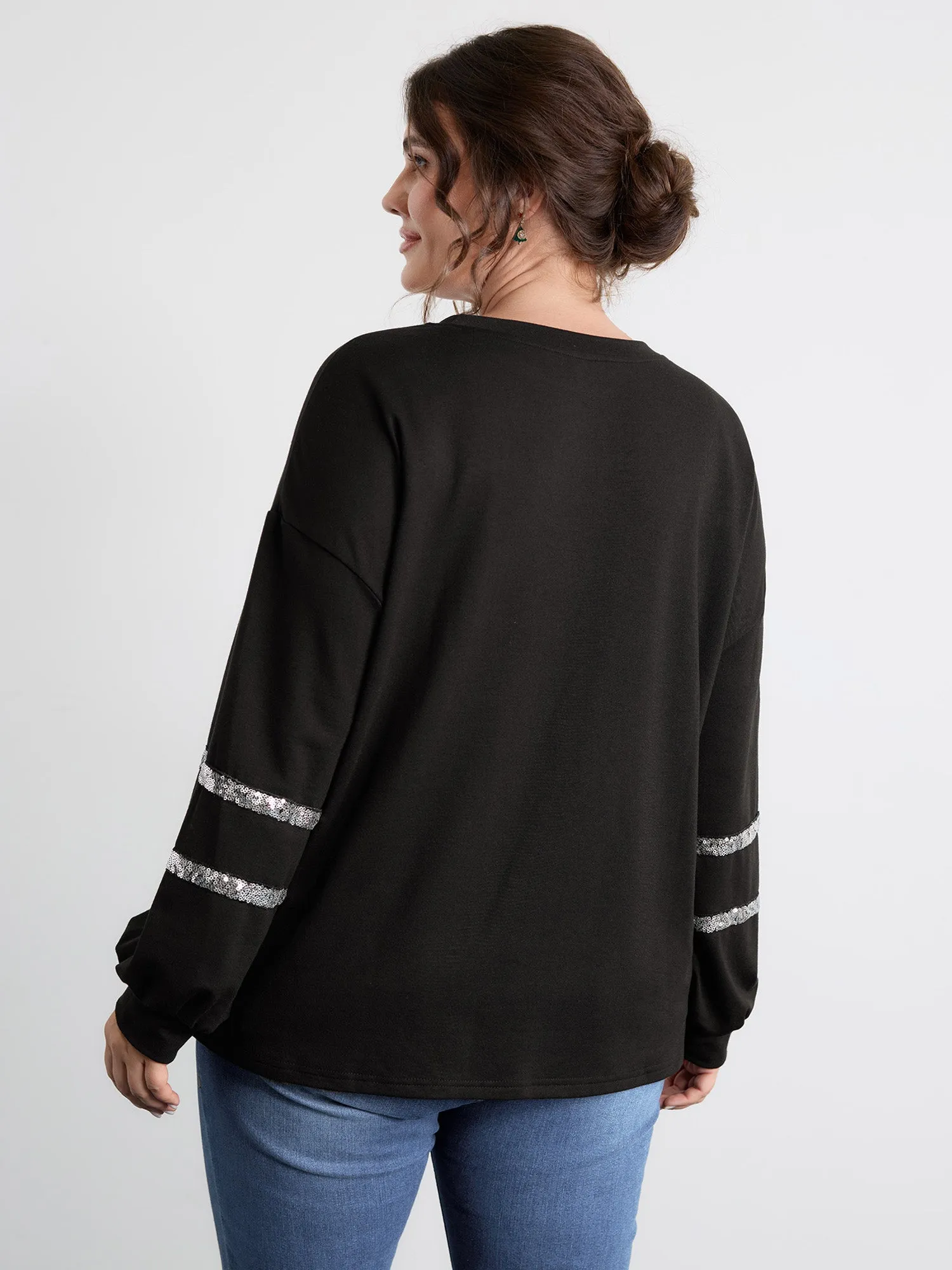 Supersoft Cheers Sequin Embroidery Sweatshirt sold by Bloomchic product image thumbnail 4