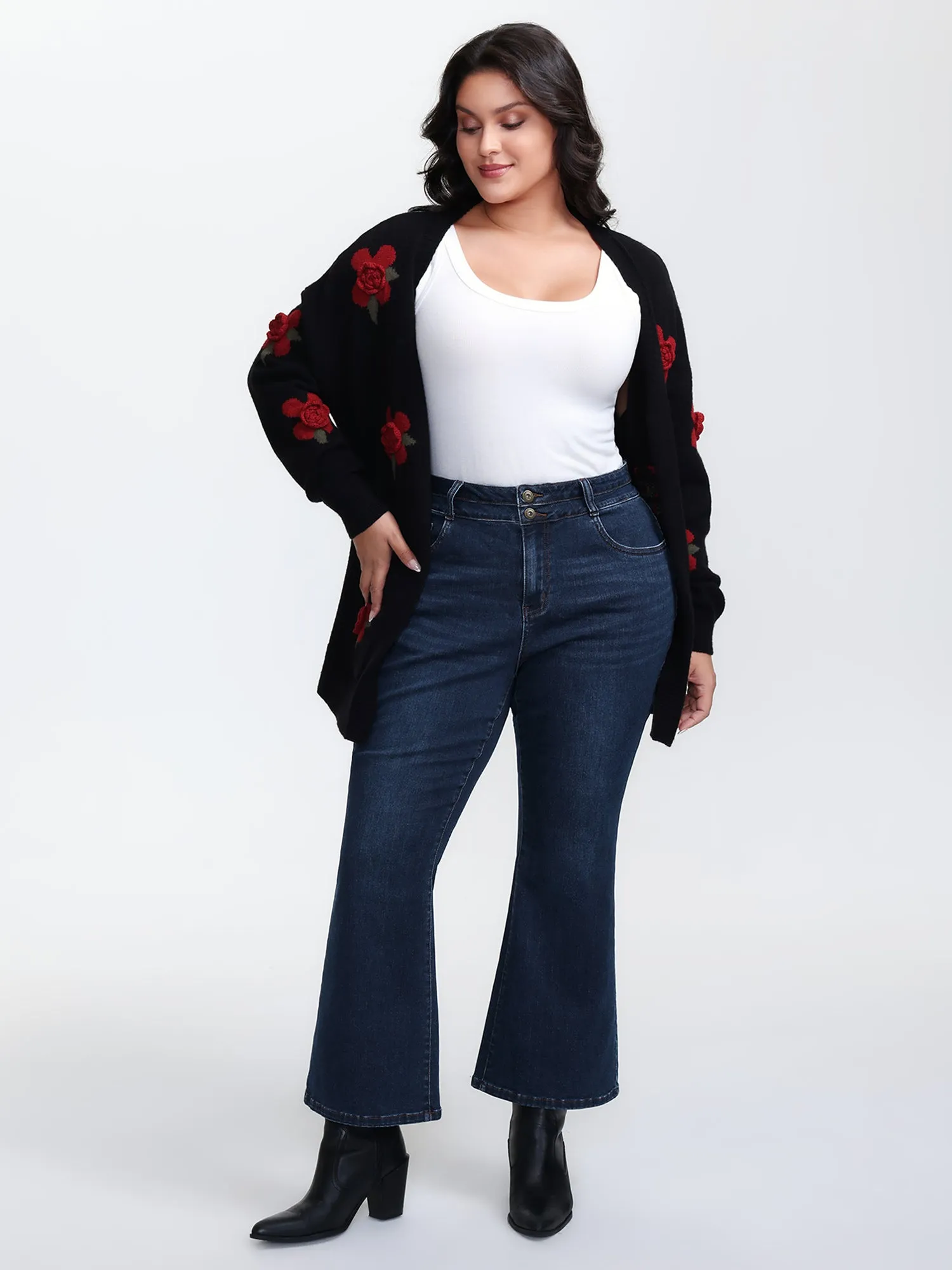 Stretchy Mid-Rise Bootcut Jeans sold by Bloomchic product image thumbnail 2
