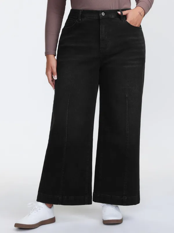 Stretchy Wide-Leg Mid-Rise Jeans sold by Bloomchic
