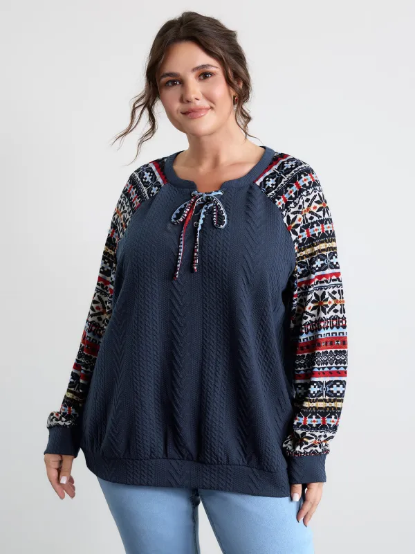 Color Contrast Stripes Raglan Sleeve Sweatshirt sold by Bloomchic