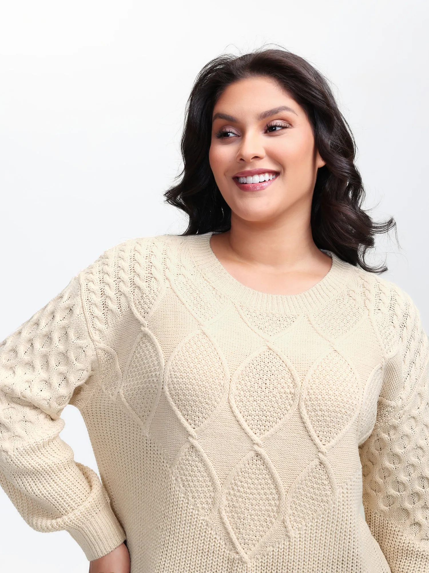 Textured Round Neck Ribbed Pullover sold by Bloomchic product image thumbnail 2