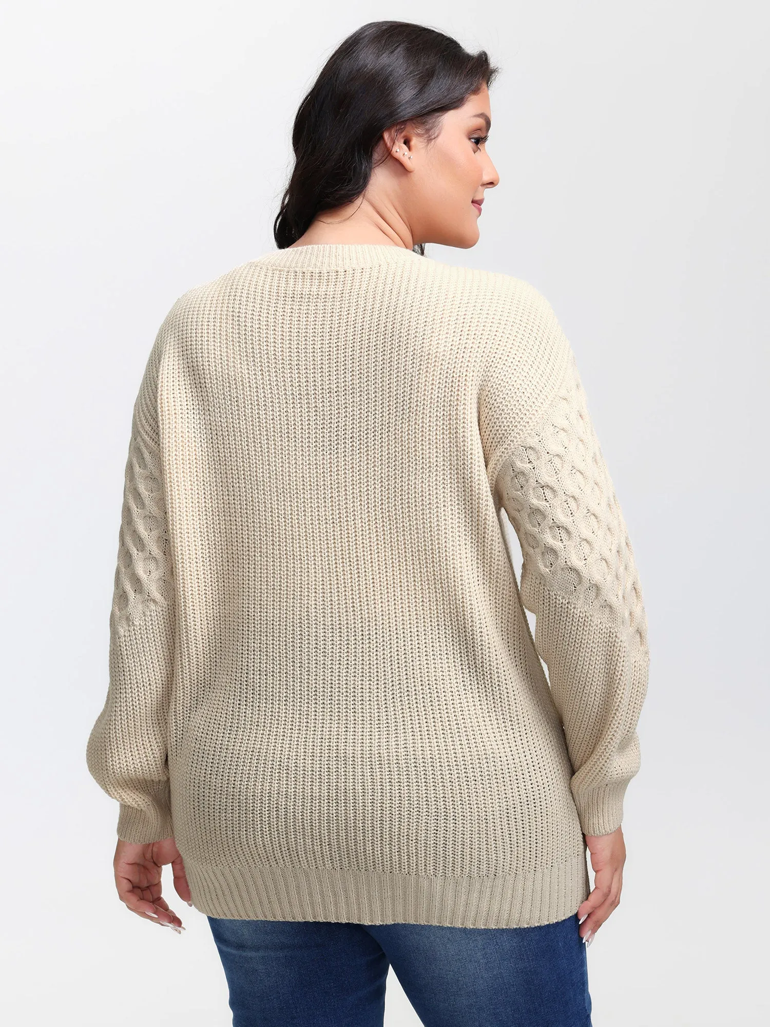 Textured Round Neck Ribbed Pullover sold by Bloomchic product image thumbnail 4