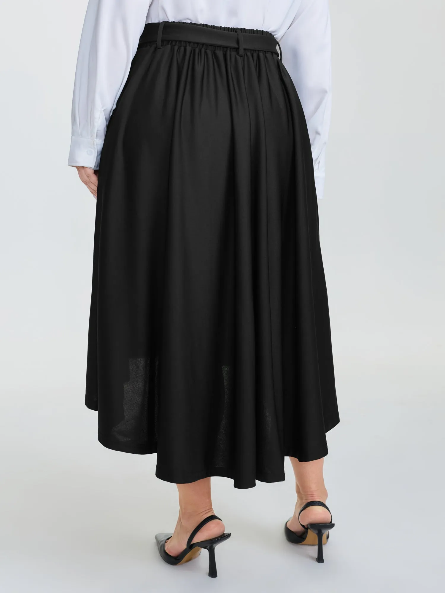Belted Waist High-Low Hem Midi Skirt sold by Bloomchic product image thumbnail 5