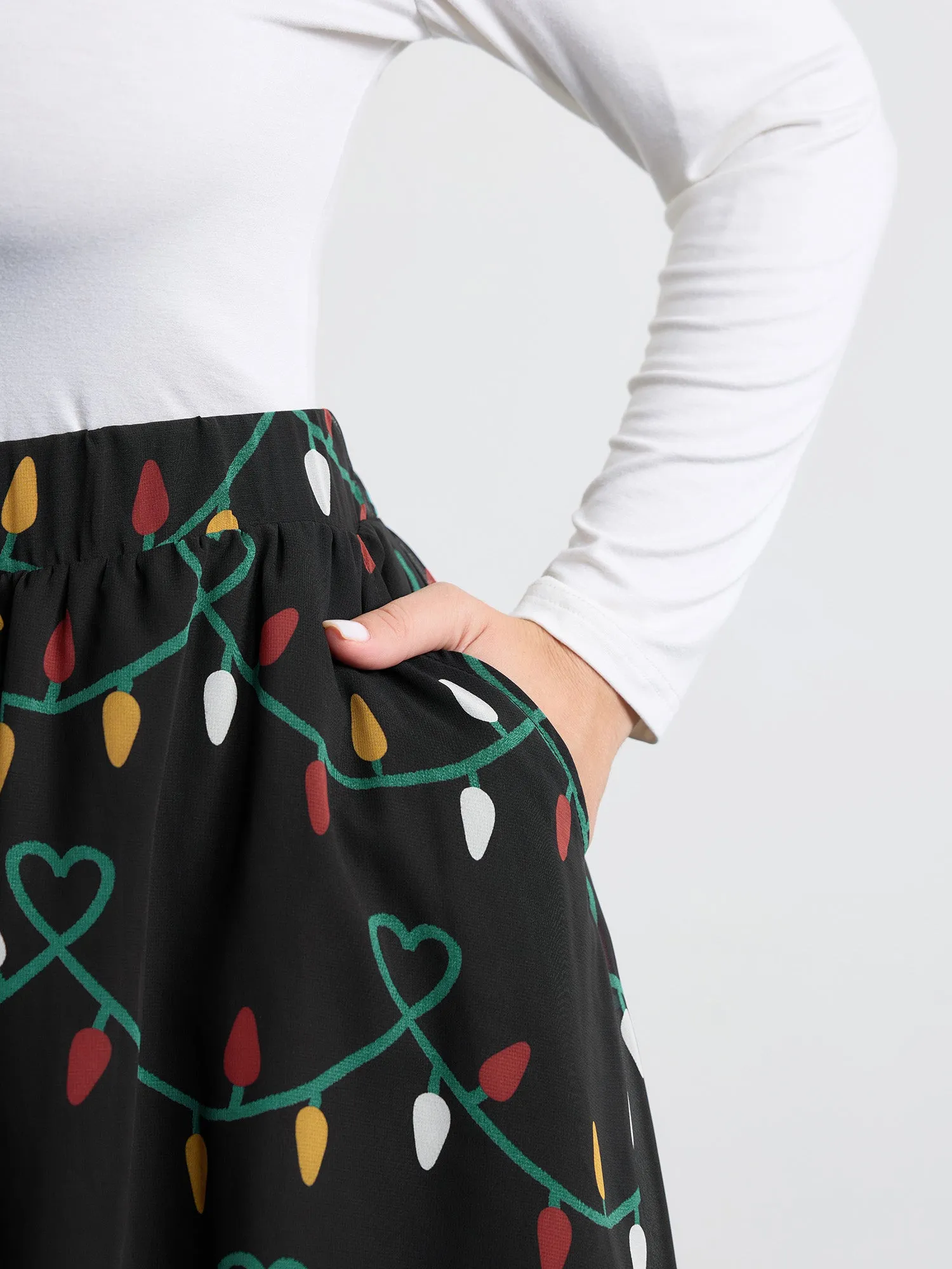 Tweed Fairy Lights Pockets Midi Skirt sold by Bloomchic product image thumbnail 3