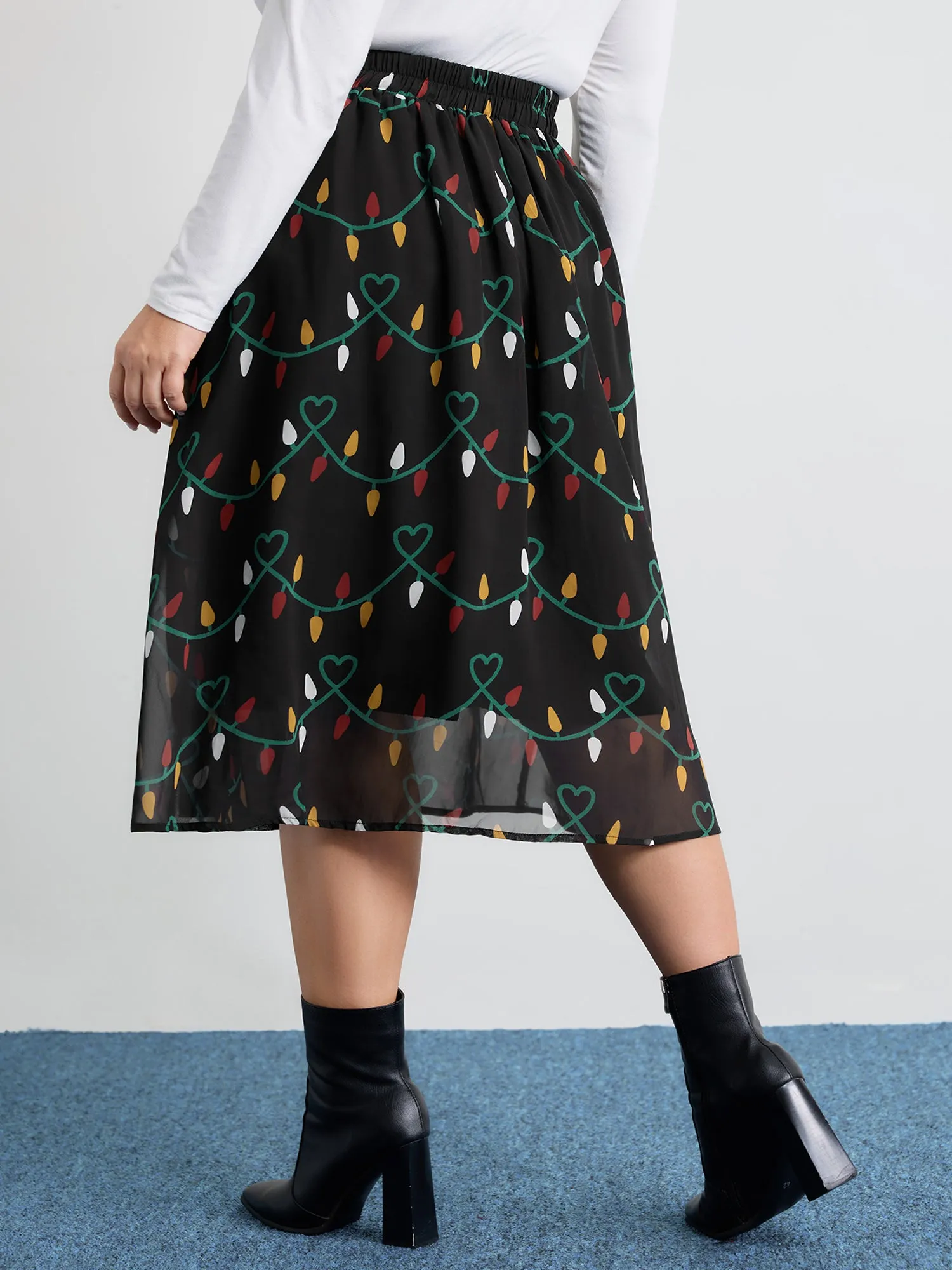 Tweed Fairy Lights Pockets Midi Skirt sold by Bloomchic product image thumbnail 5
