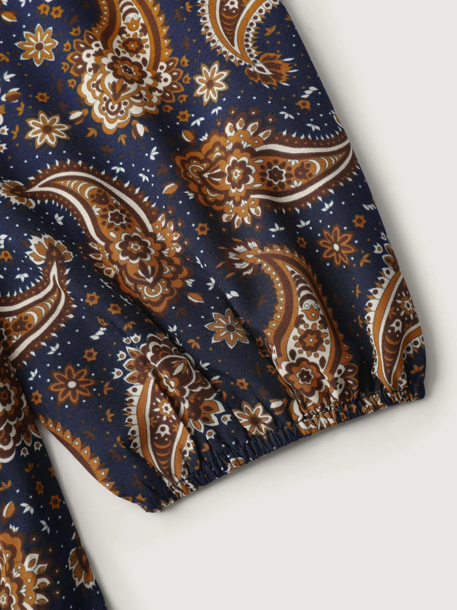 Velvet Paisley Print Spliced Midi Dress sold by Bloomchic product image thumbnail 5