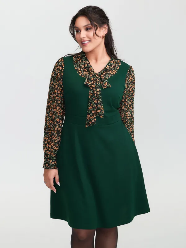 Chiffon Floral Print Stretchy Midi Dress sold by Bloomchic