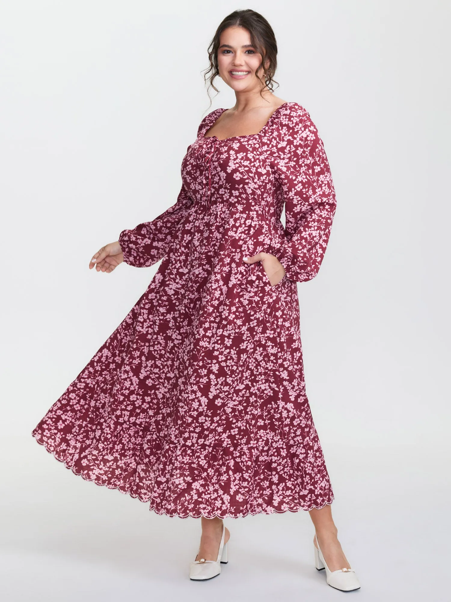 Sweet Floral Adjustable Bust Maxi Dress sold by Bloomchic