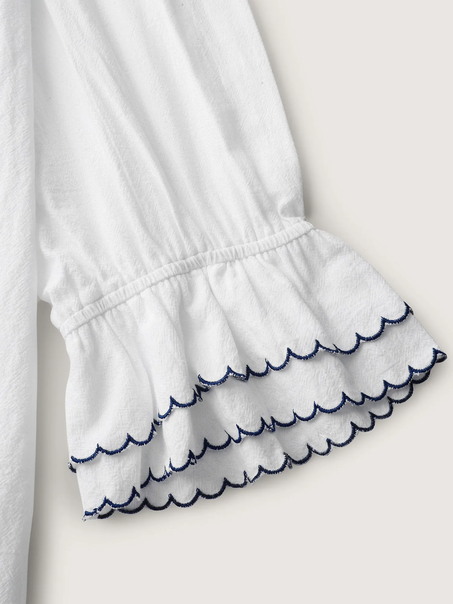 Pure Cotton Embroidered Doll Collar Blouse sold by Bloomchic product image thumbnail 5