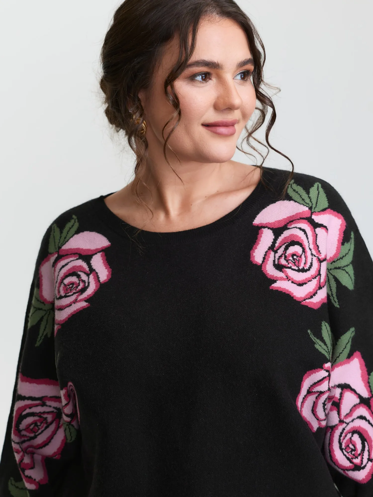 Supersoft Floral Batwing Sleeve Pullover sold by Bloomchic product image thumbnail 2