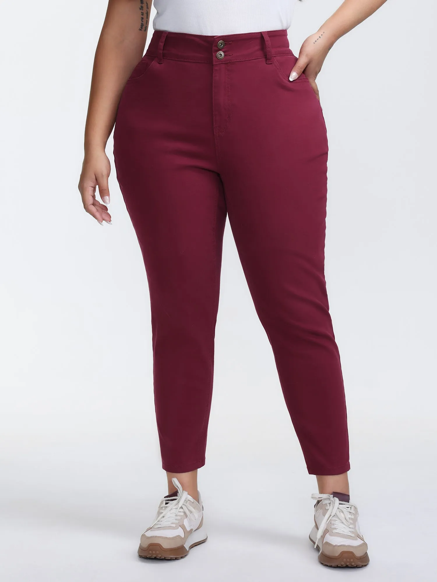 Rubber Waist Skinny-Fit Jeans sold by Bloomchic product image thumbnail 2