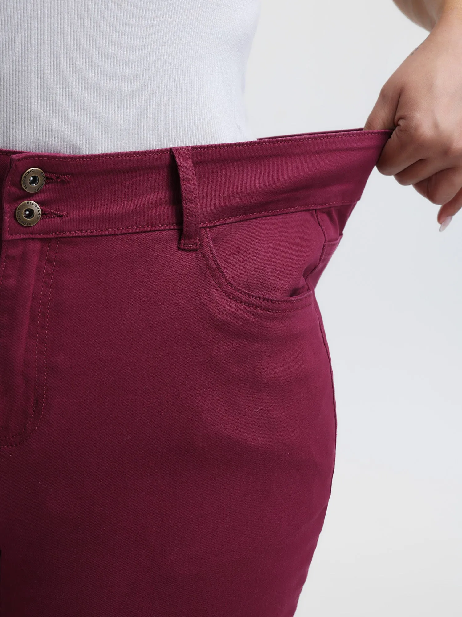 Rubber Waist Skinny-Fit Jeans sold by Bloomchic product image thumbnail 4