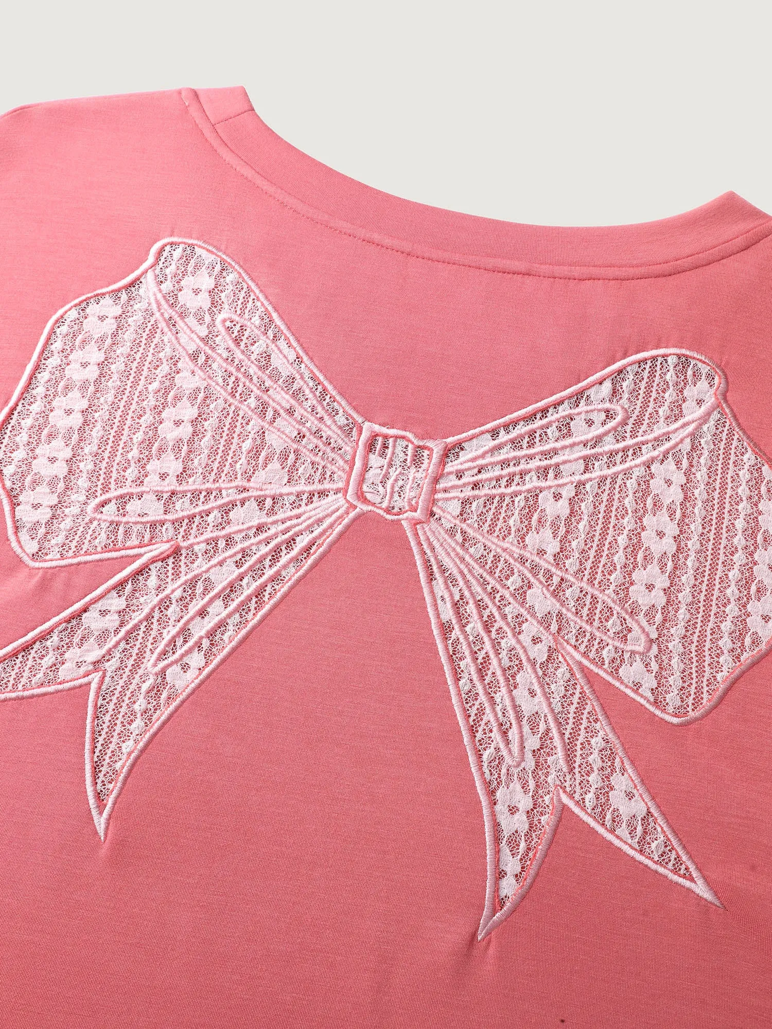 Supersoft Cut-Out Bow Embroidery Sweatshirt sold by Bloomchic product image thumbnail 5