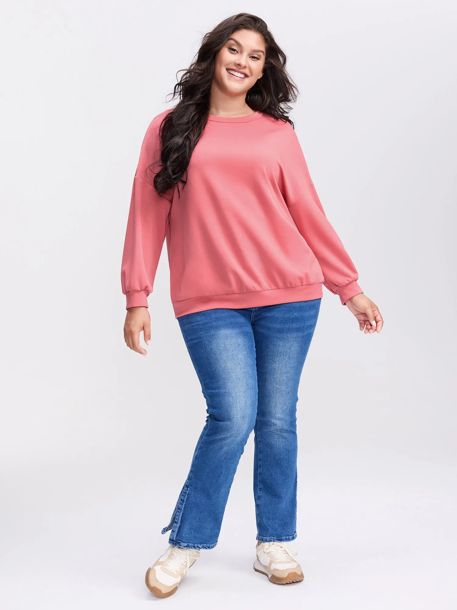 Supersoft Cut-Out Bow Embroidery Sweatshirt sold by Bloomchic product image thumbnail 2