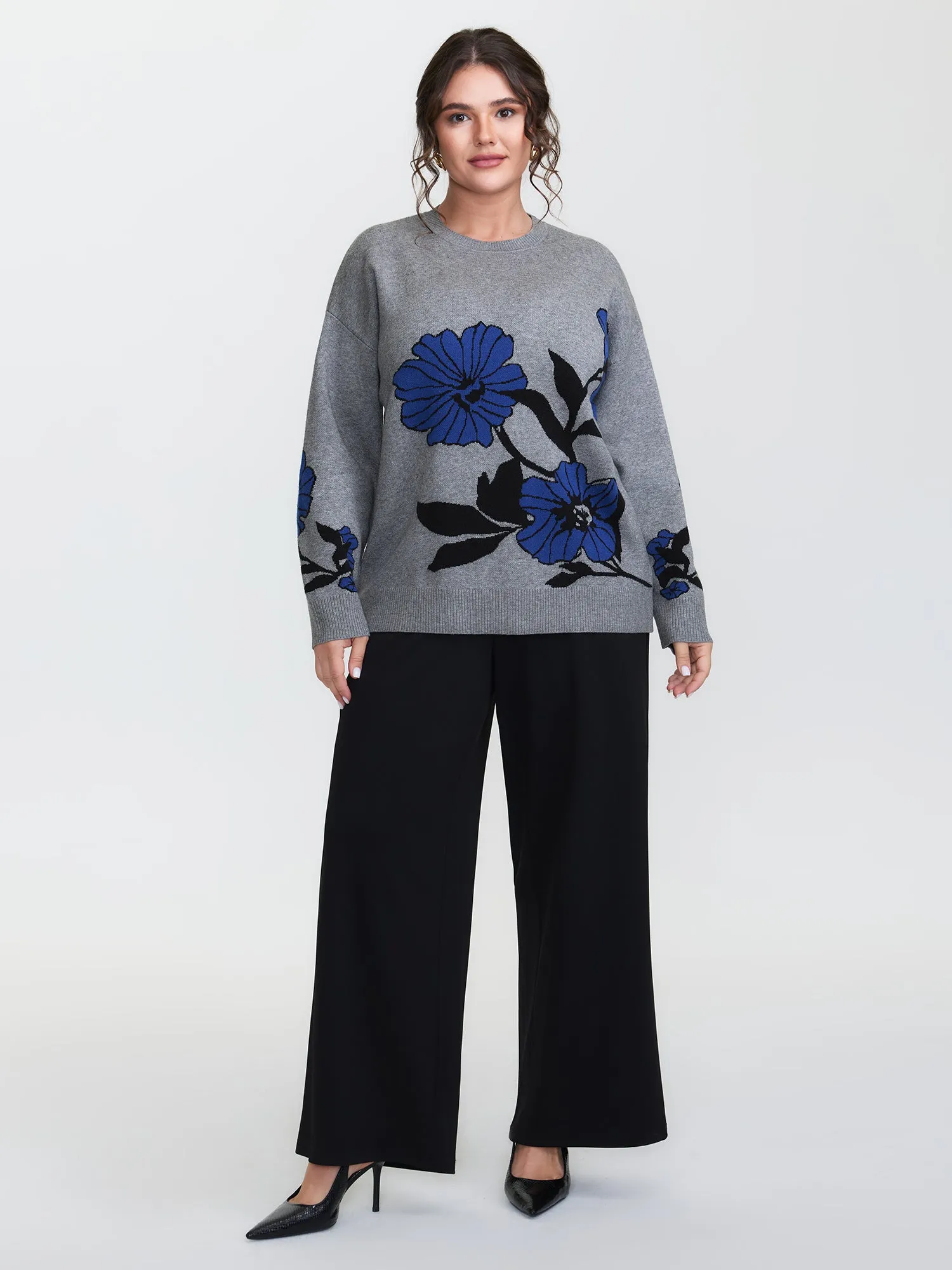 Supersoft Floral Round Neck Pullover sold by Bloomchic product image thumbnail 3
