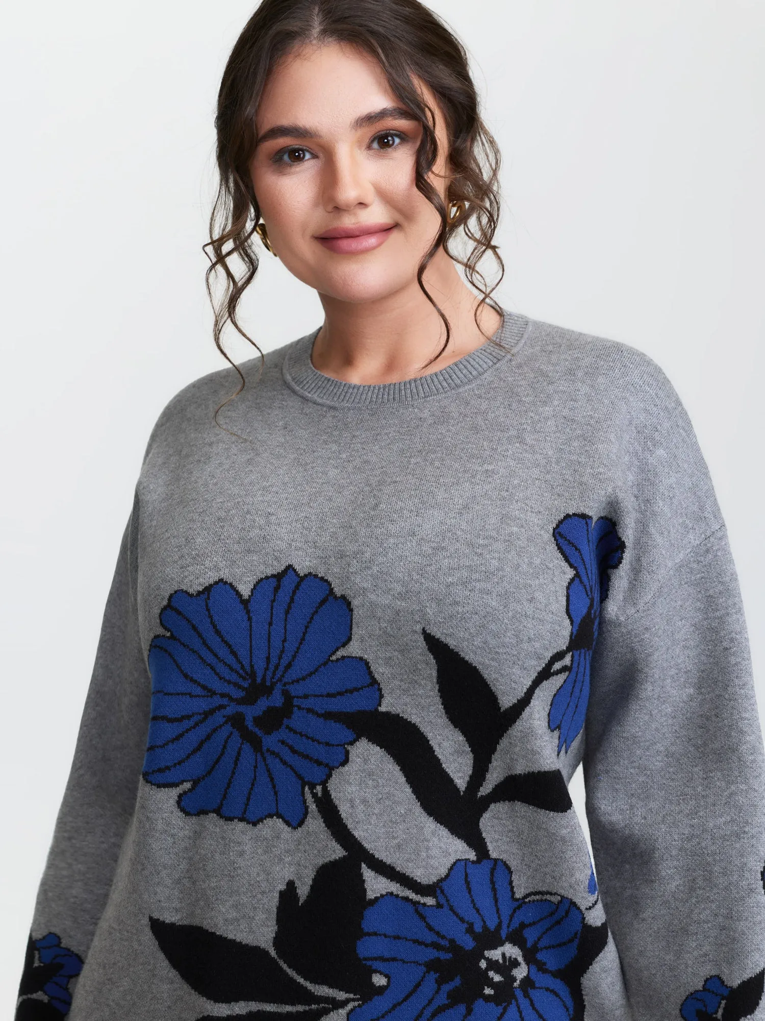 Supersoft Floral Round Neck Pullover sold by Bloomchic product image thumbnail 2