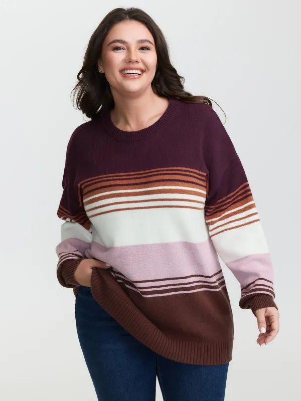 Supersoft Colorblock Round Neck Pullover sold by Bloomchic