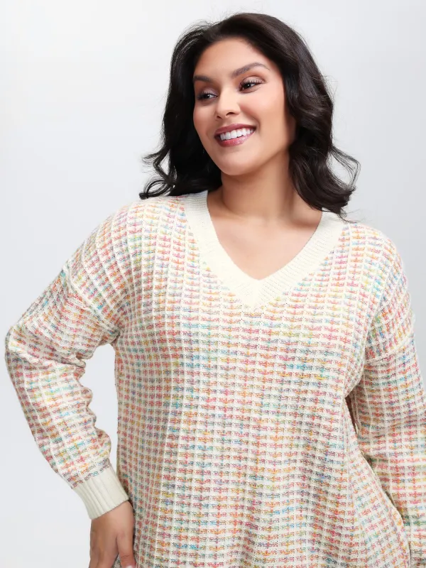 Tissue Textured Color Gradient Pullover sold by Bloomchic