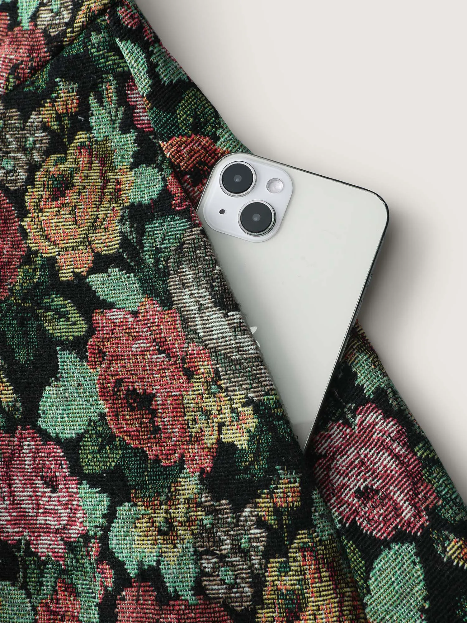 Floral Jacquard Pockets Knee-Length Dress sold by Bloomchic product image thumbnail 5