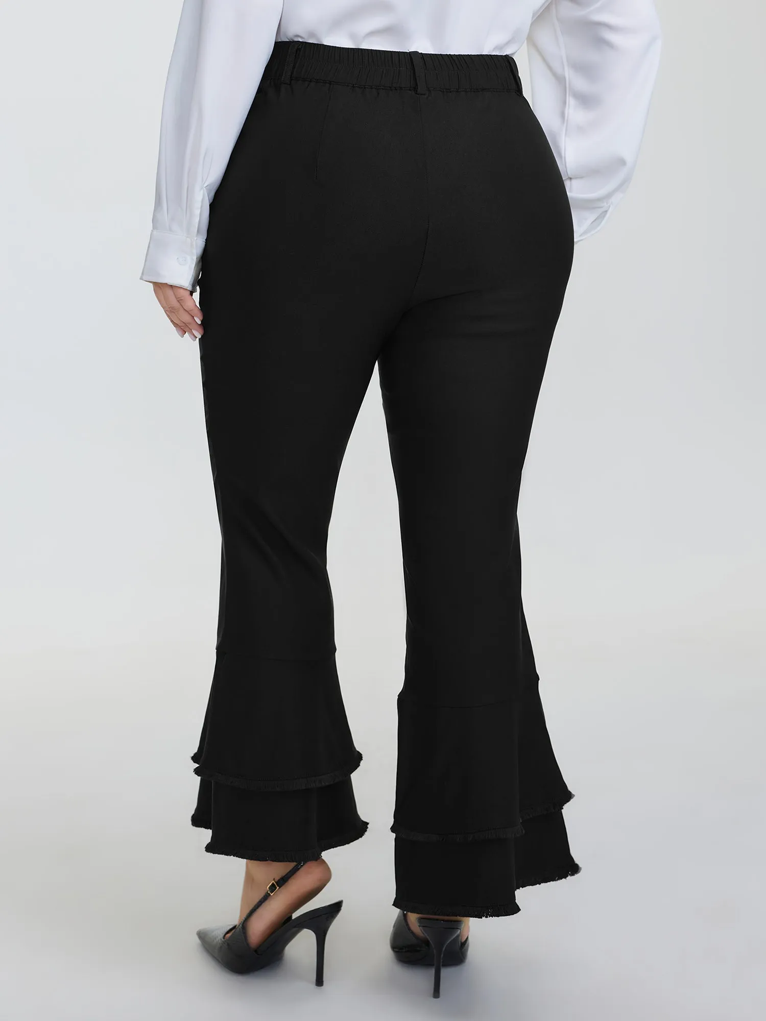 Lotus Leaf Hem Rough Edge Pants sold by Bloomchic product image thumbnail 5